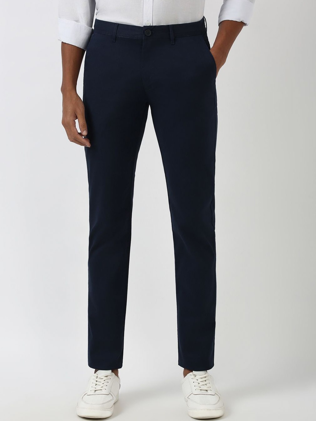 

Peter England Casuals Men Slim Fit Chinos, Navy blue