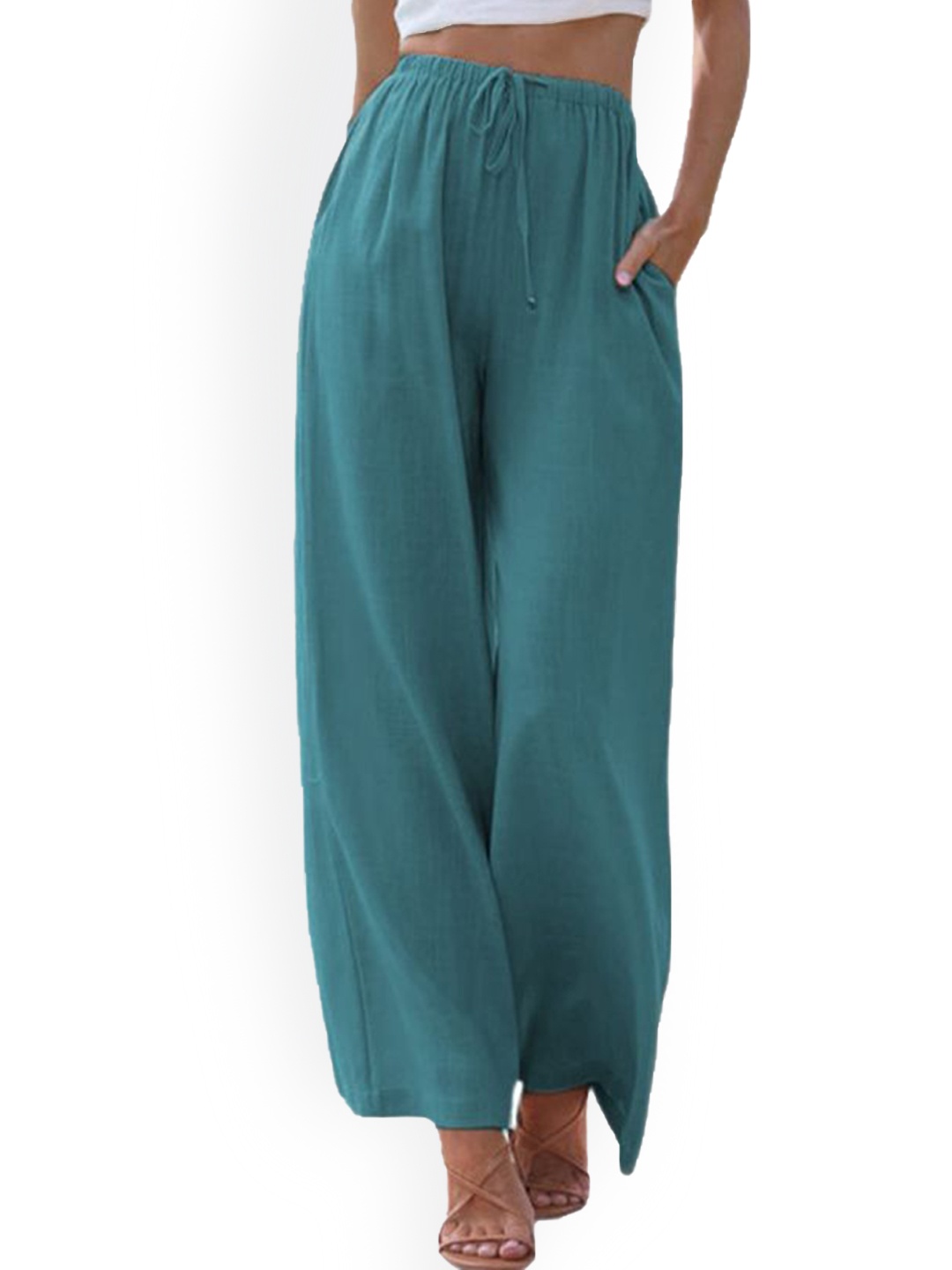 

StyleCast Women Mid-Rise Parallel Trousers, Green