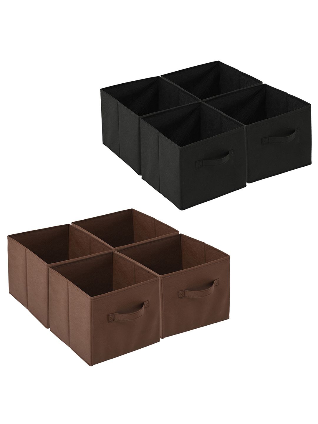 

Kuber Industries Black & Brown 8 Pieces Multi-Utility Organisers