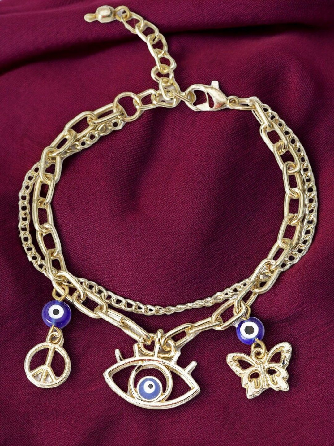 

DressBerry Women Handcrafted Charm Bracelet, Gold