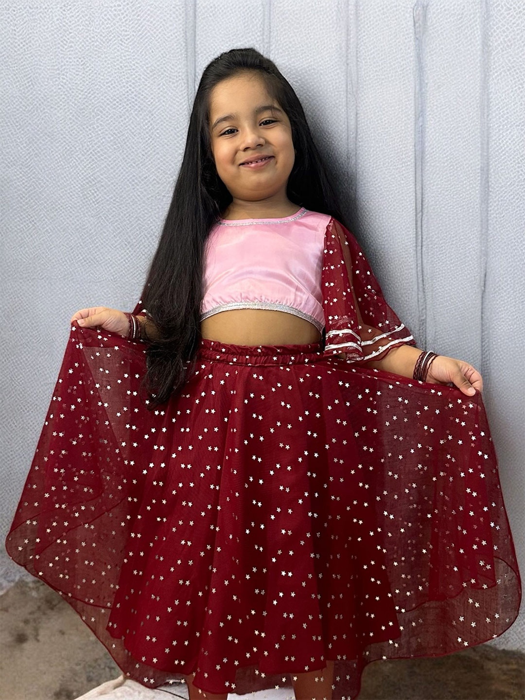 

Samsara Couture Girls Printed Ready to Wear Lehenga & Blouse, Red
