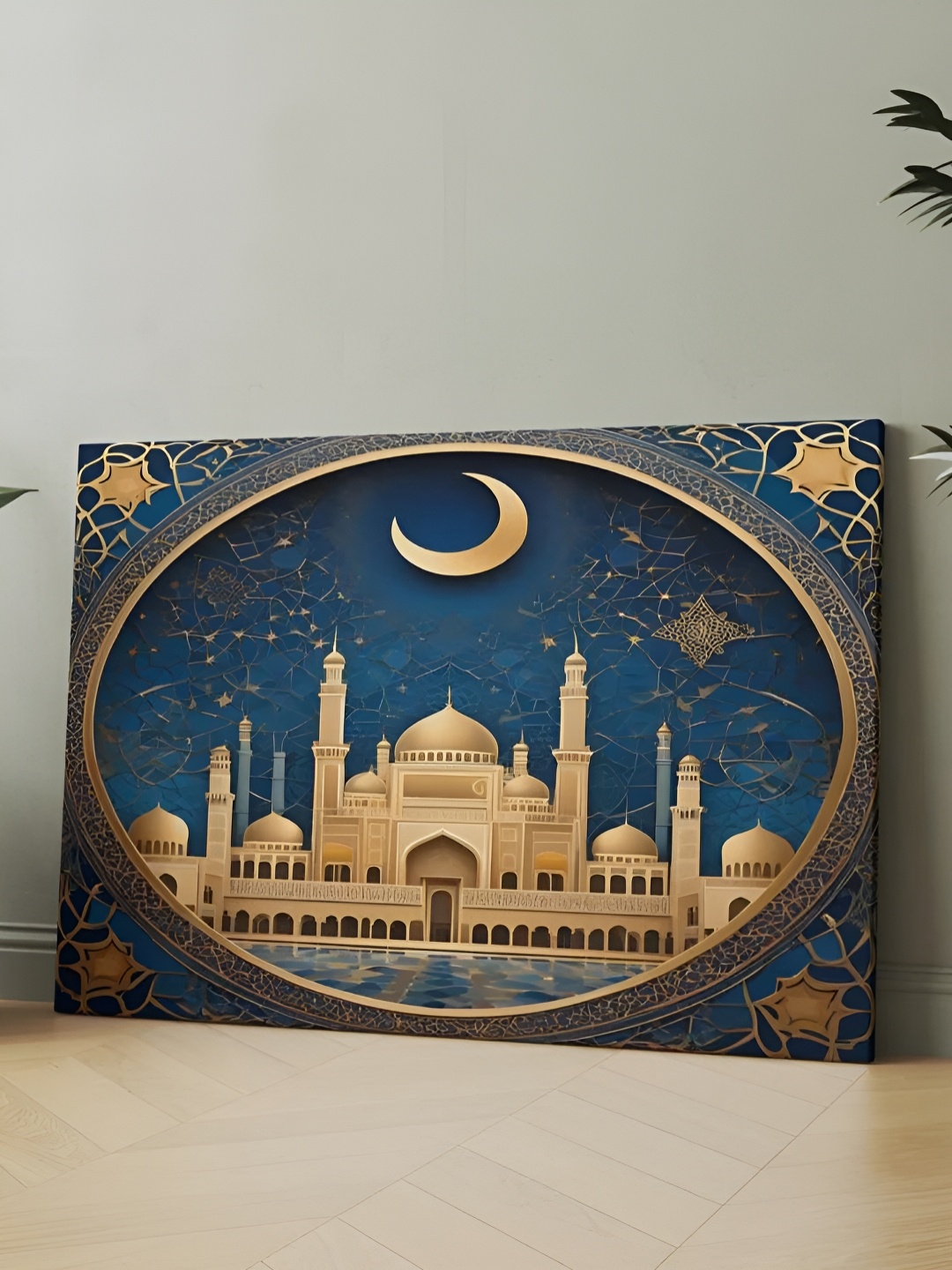 

CLAWCRAFTS Blue & Gold toned Wooden Wall Paintings