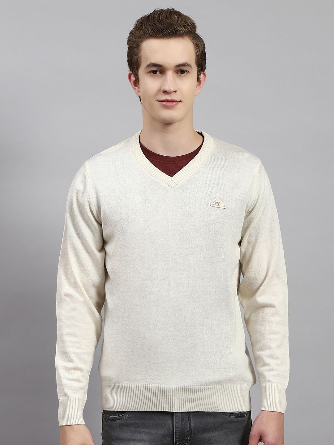 

Monte Carlo Men Woollen Pullover, Cream