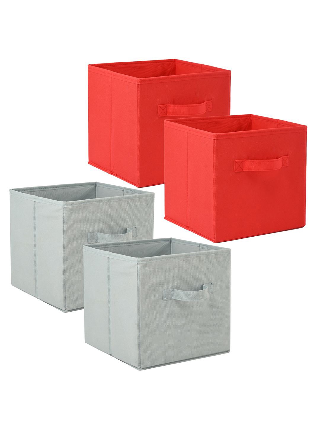 

Kuber Industries Red & Grey 4 Pieces Drawer Organiser
