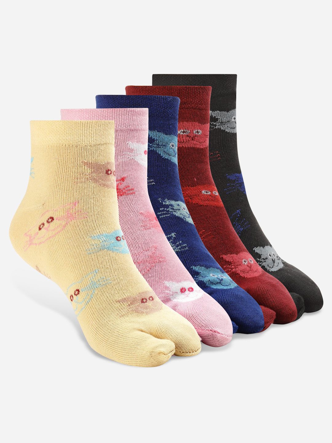 

Texlon Pack Of 5 Men Patterned Ankle-Length Socks, Maroon