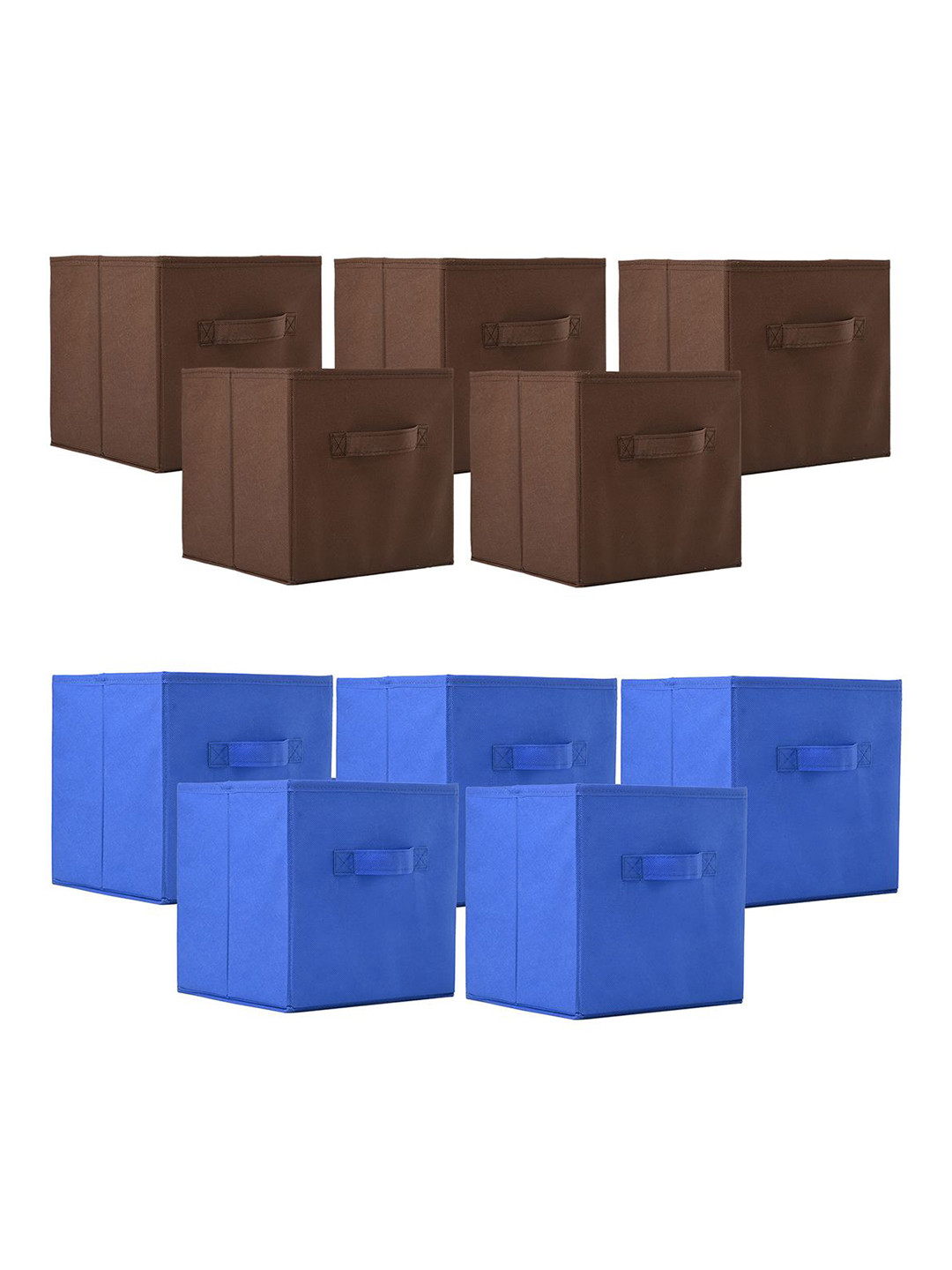 

Kuber Industries Brown & Blue 10 Pieces Drawer Organisers