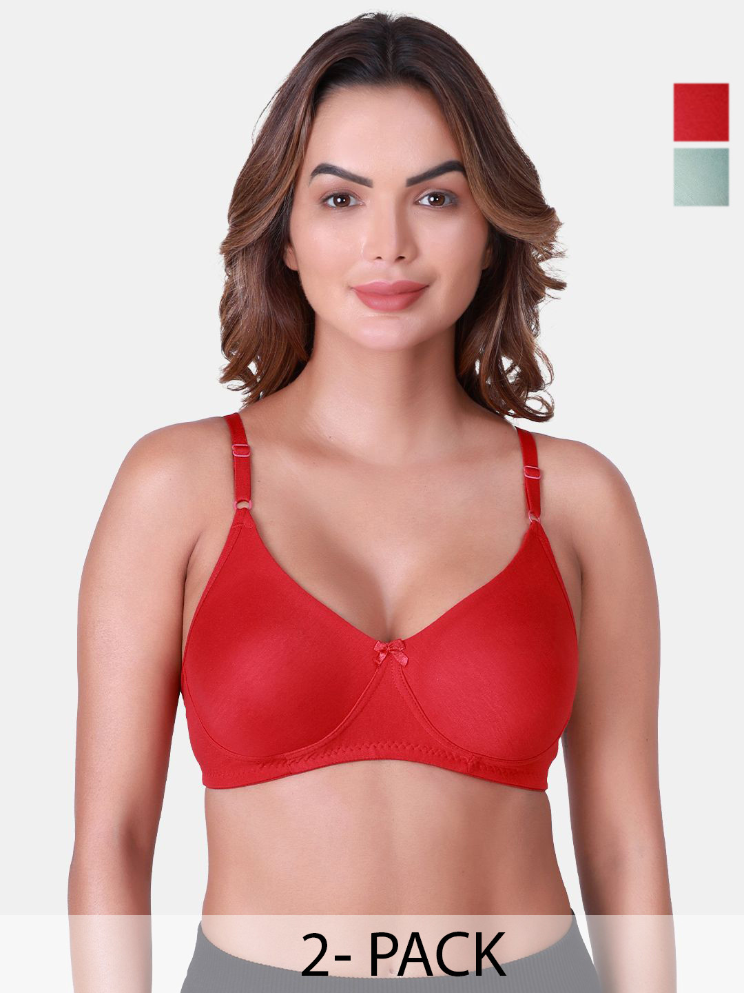 

SKDREAMS Pack Of 2 Full Coverage Seamless T-Shirt Bra, Maroon