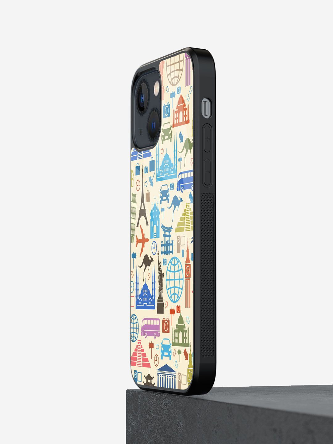 

macmerise Geometric Printed iPhone 13 Back Case Mobile Accessories, Cream