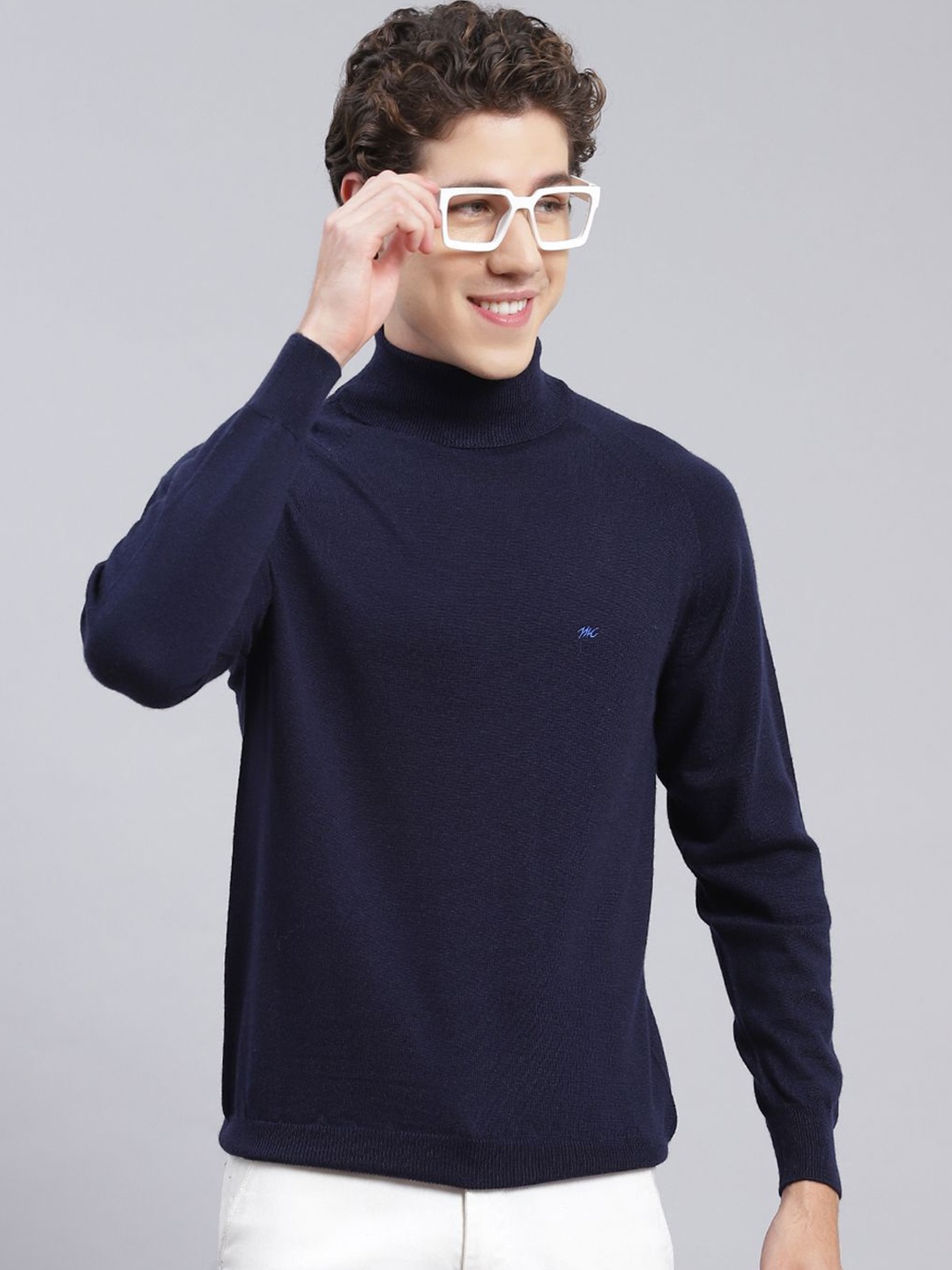 

Monte Carlo Men Woollen Pullover, Navy blue