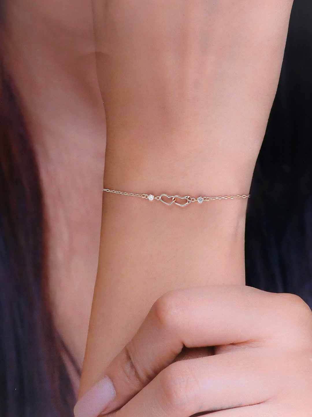 

KAI JEWEL Rose Gold Plated 92.5 Sterling Silver Cubic Zirconia Wraparound Bracelet