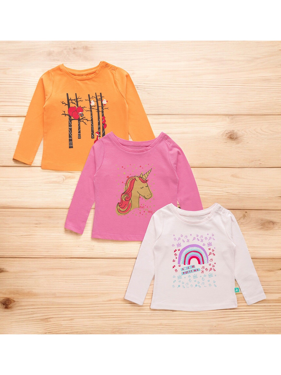 

BAESD Girls 3 Printed Applique T-shirt, Multi