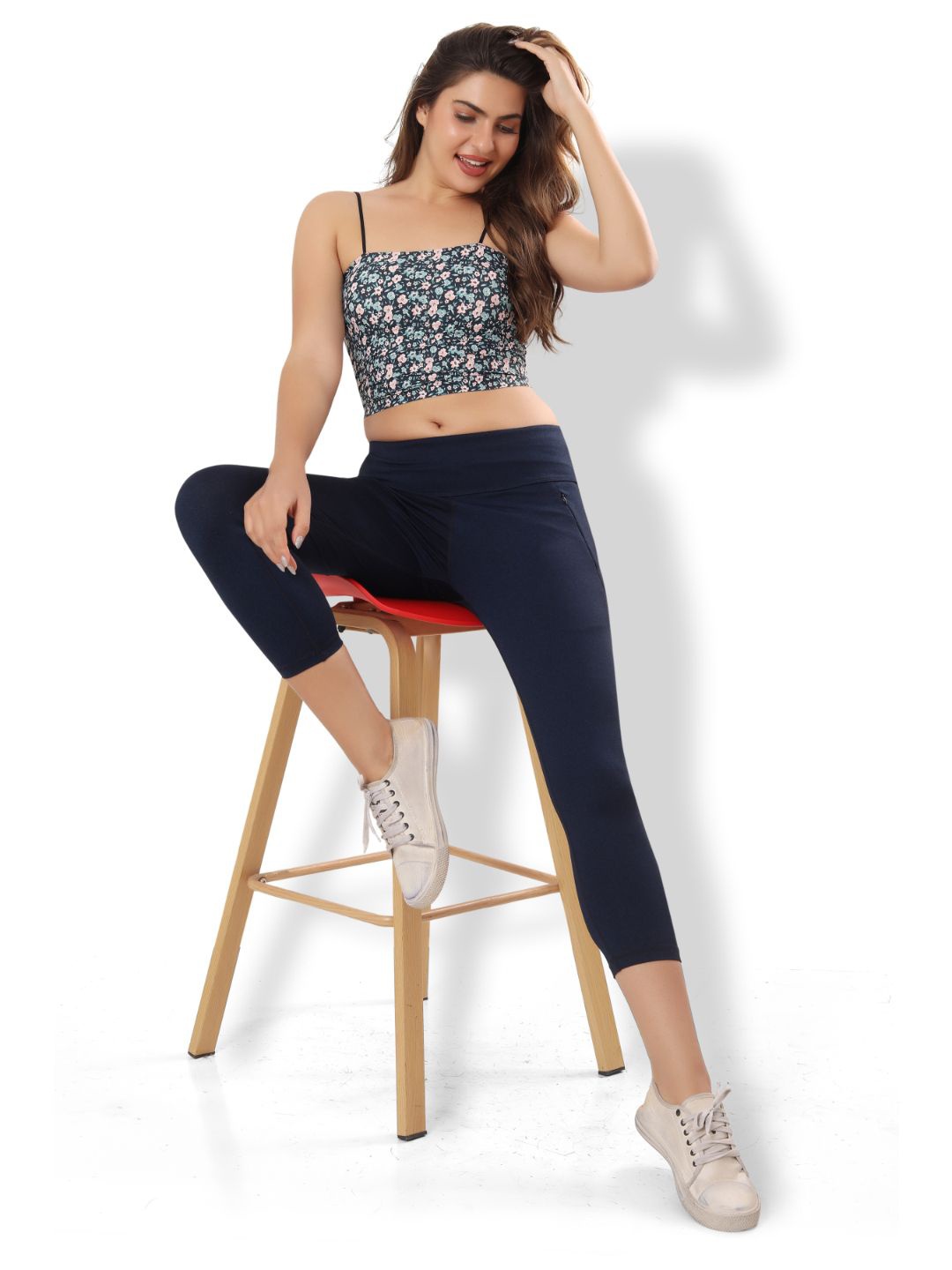 

Bella Voste Floral Removable Padding Bandeau Full Coverage Bra, Blue