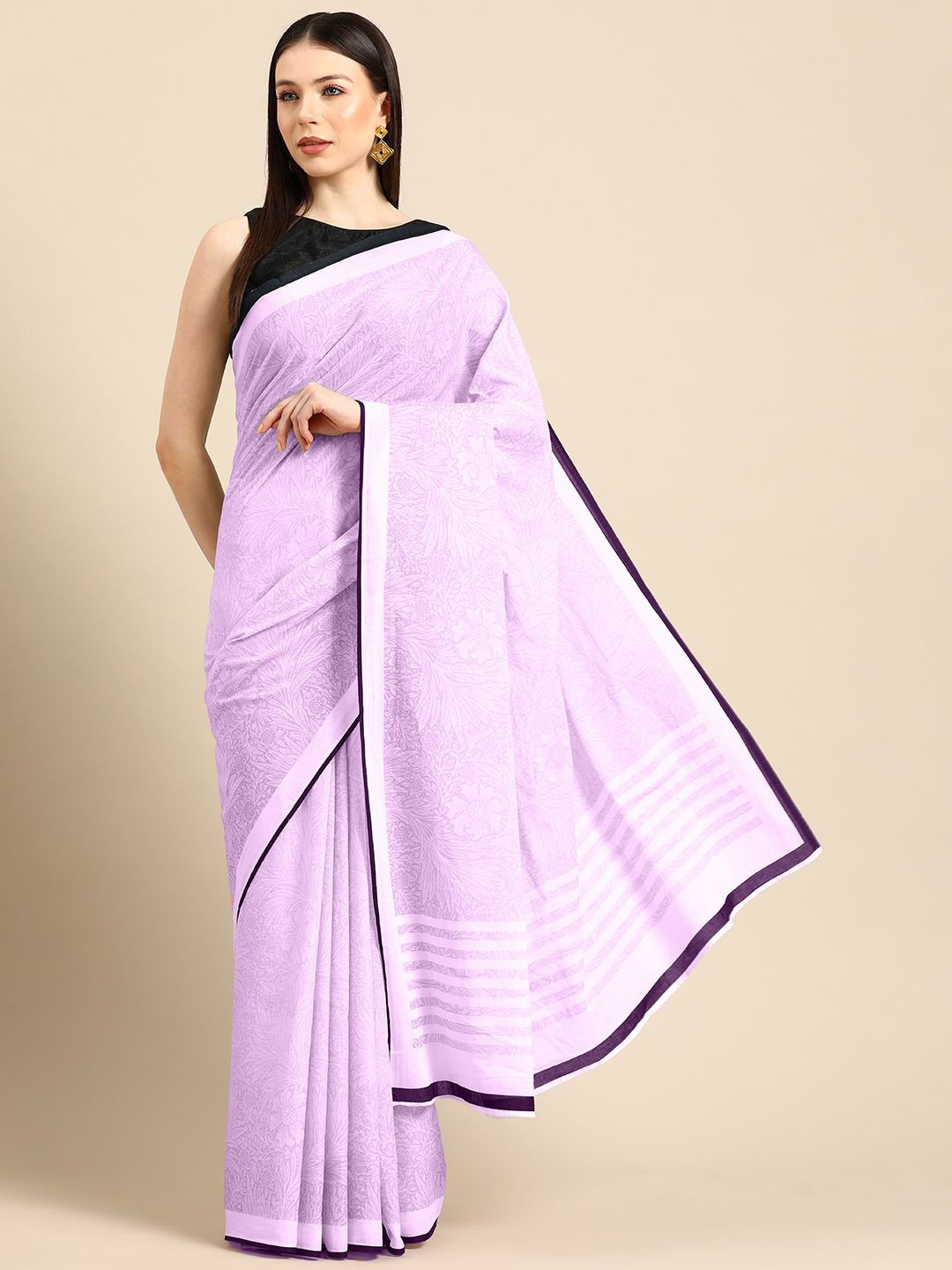 

BUTA BUTI Ethnic Motifs Pure Cotton Saree, Pink