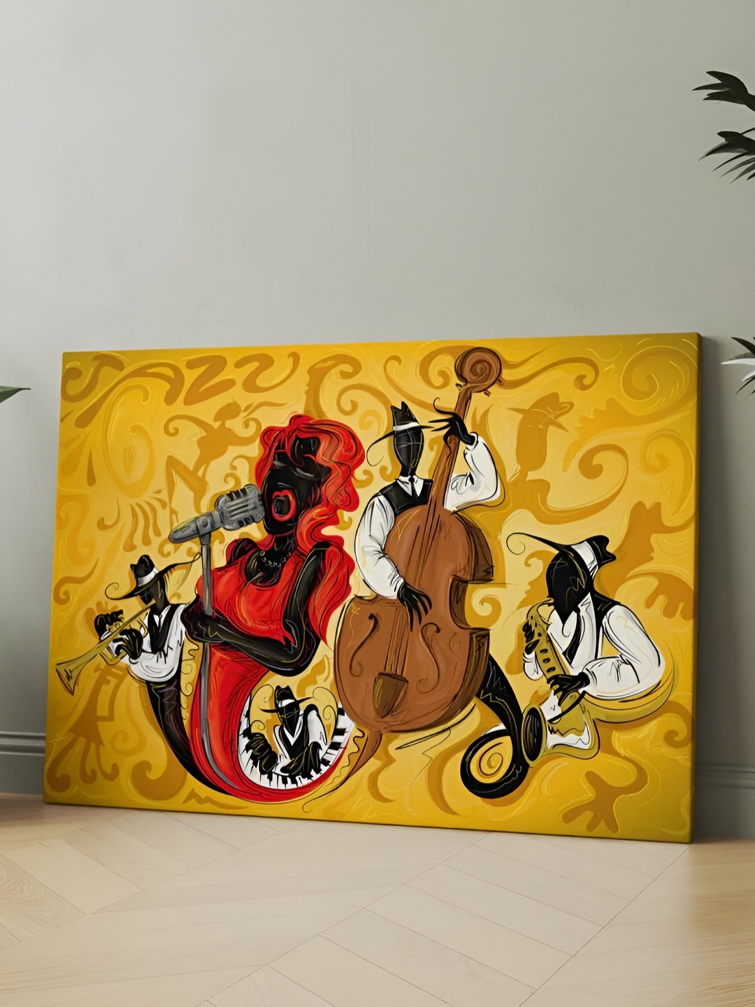 

CLAWCRAFTS Yellow & Red Wooden Wall Paintings