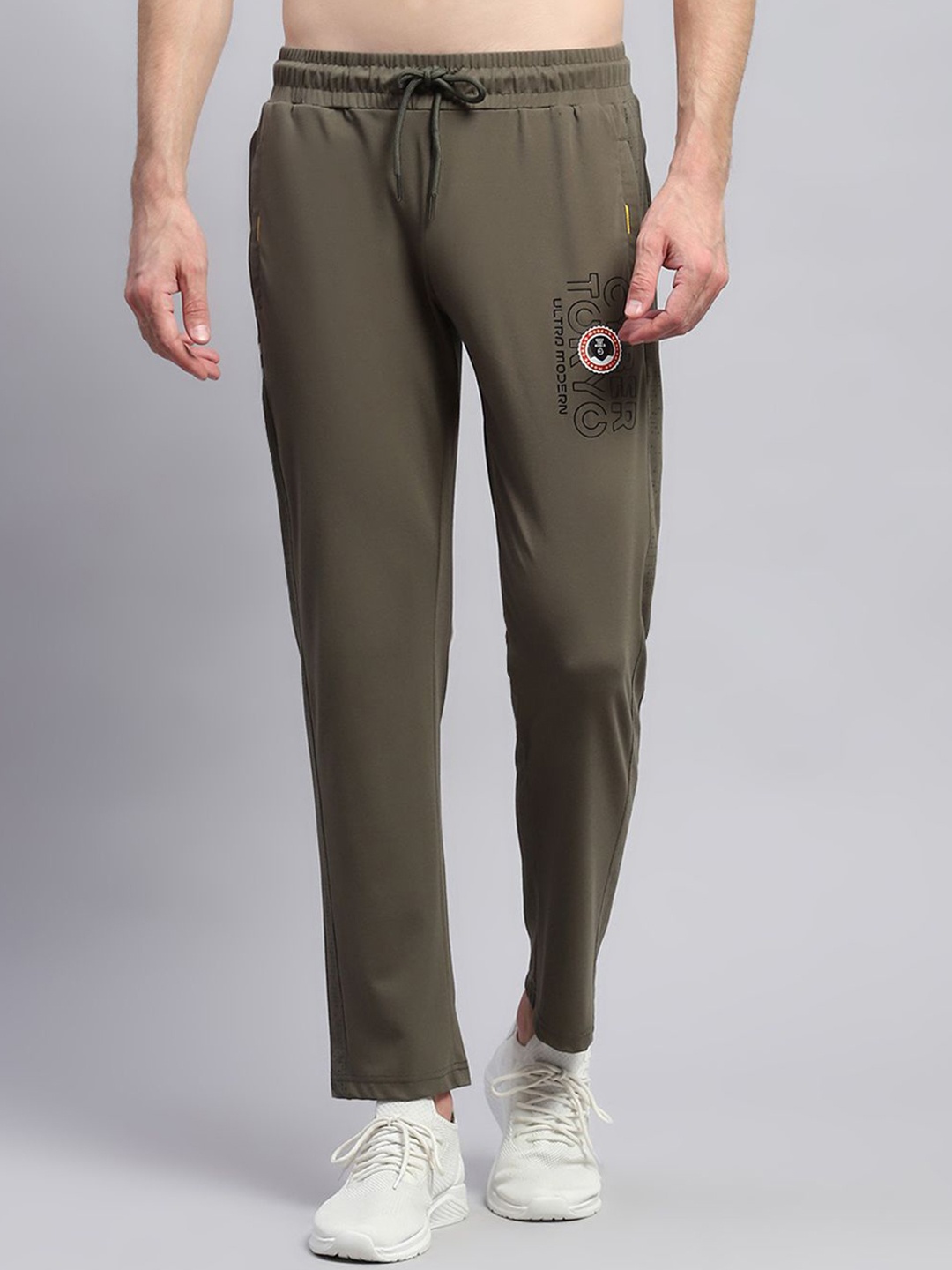 

Monte Carlo Solid Men Printed Track Pants, Olive