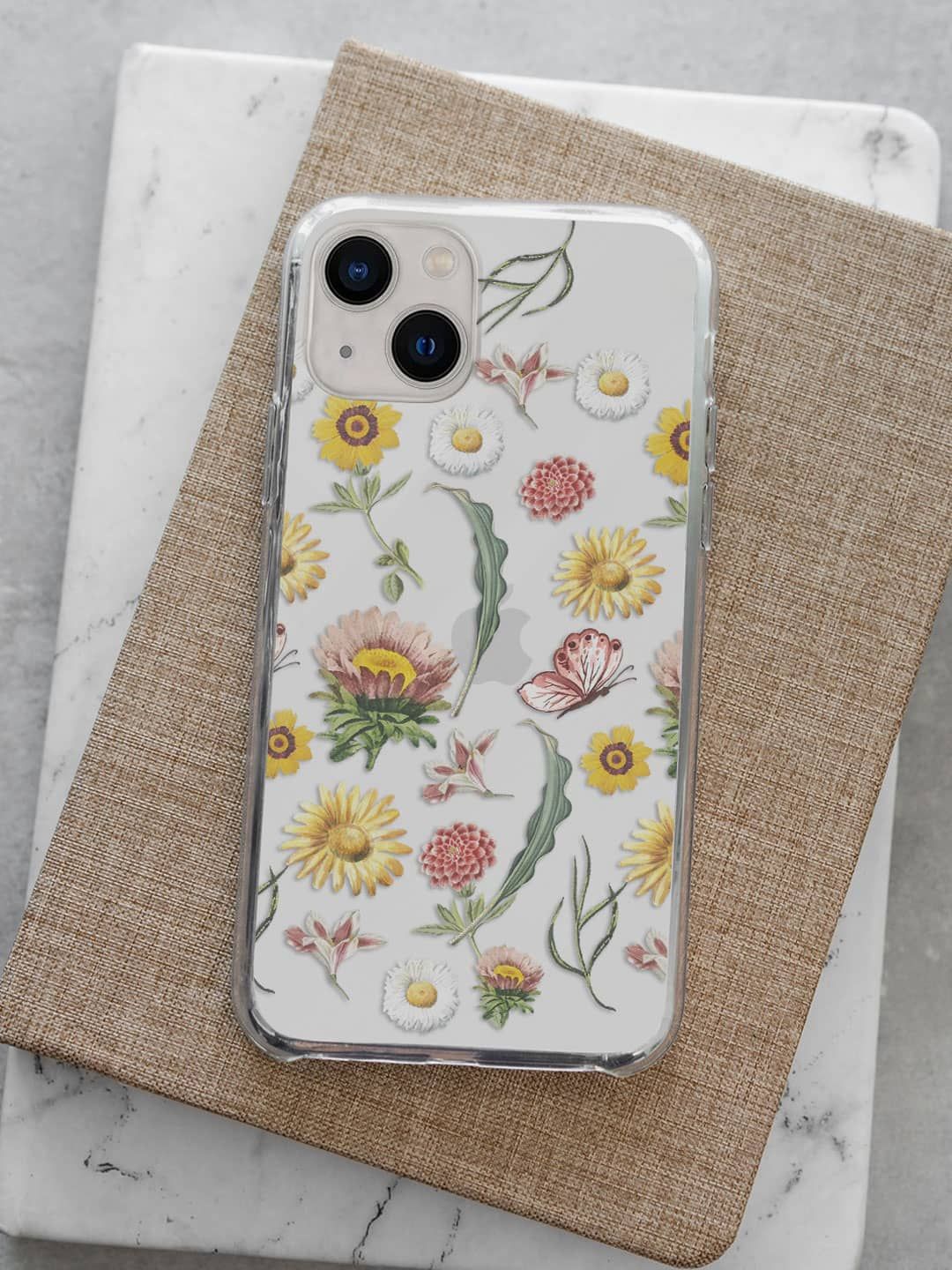 

macmerise Floral Printed iPhone 13 Mini Back Case Mobile Accessories, White