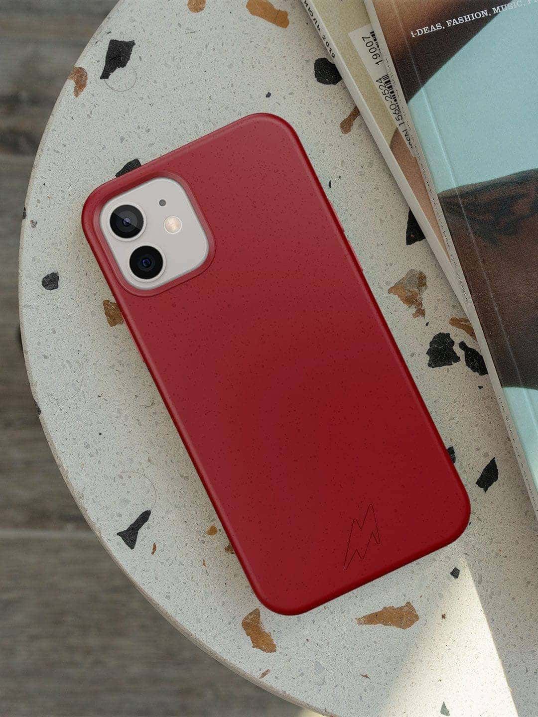 

macmerise Solid Printed iPhone 14 Back Case Mobile Accessories, Red