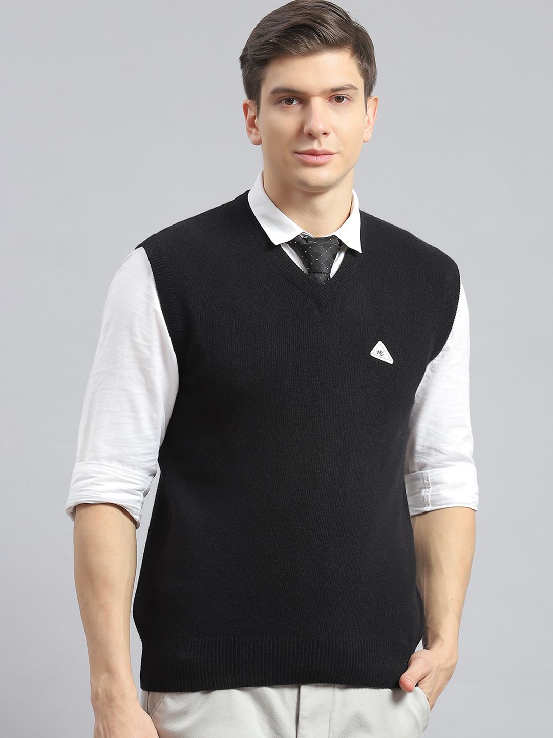 

Monte Carlo Men Woollen Sweater Vest, Black
