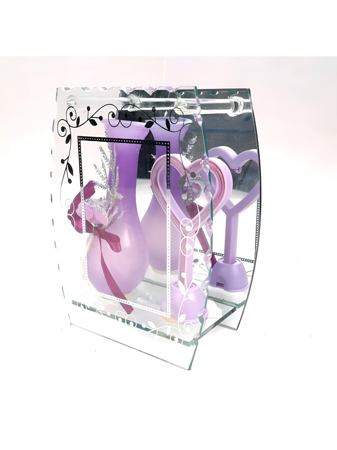 

apka mart Purple & Transparent Glass Figurine Showpiece
