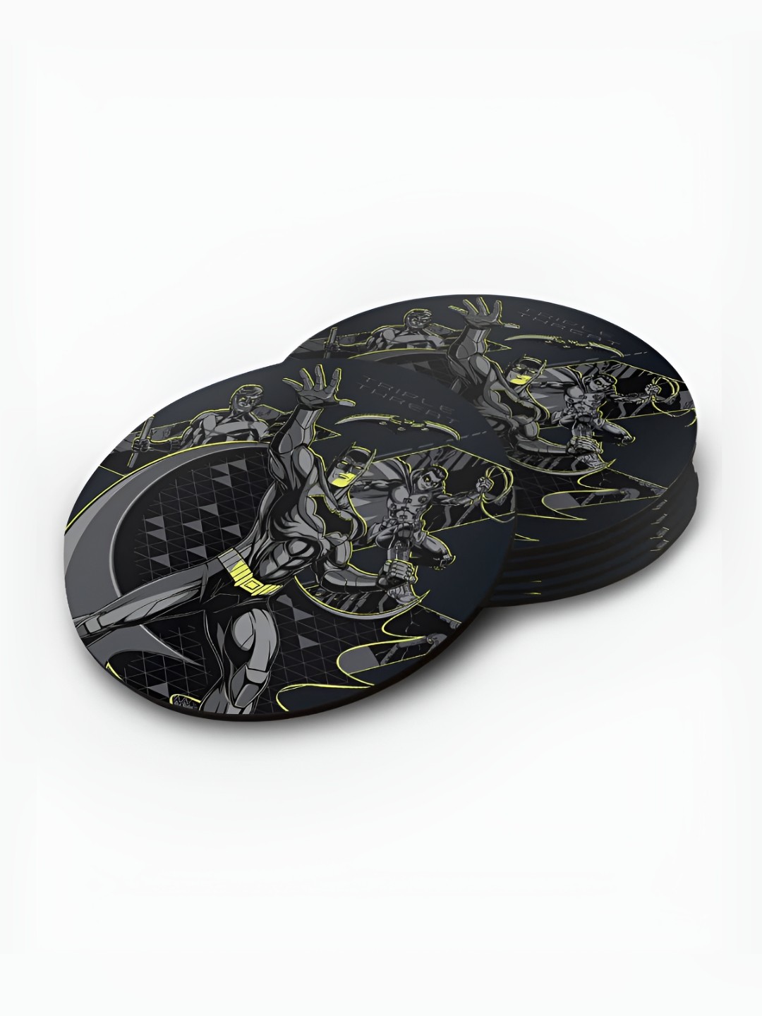 

macmerise Black & Grey 6 Pieces Square Wooden Coasters