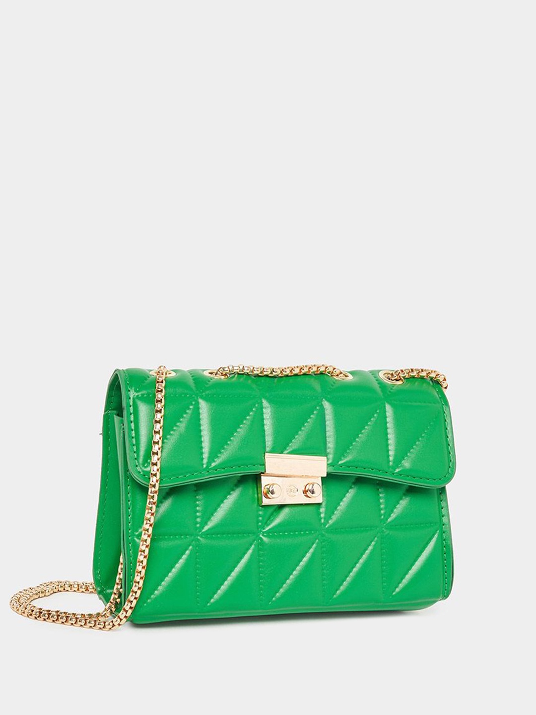 

Styli Green Quilted Structured Shoulder Bag