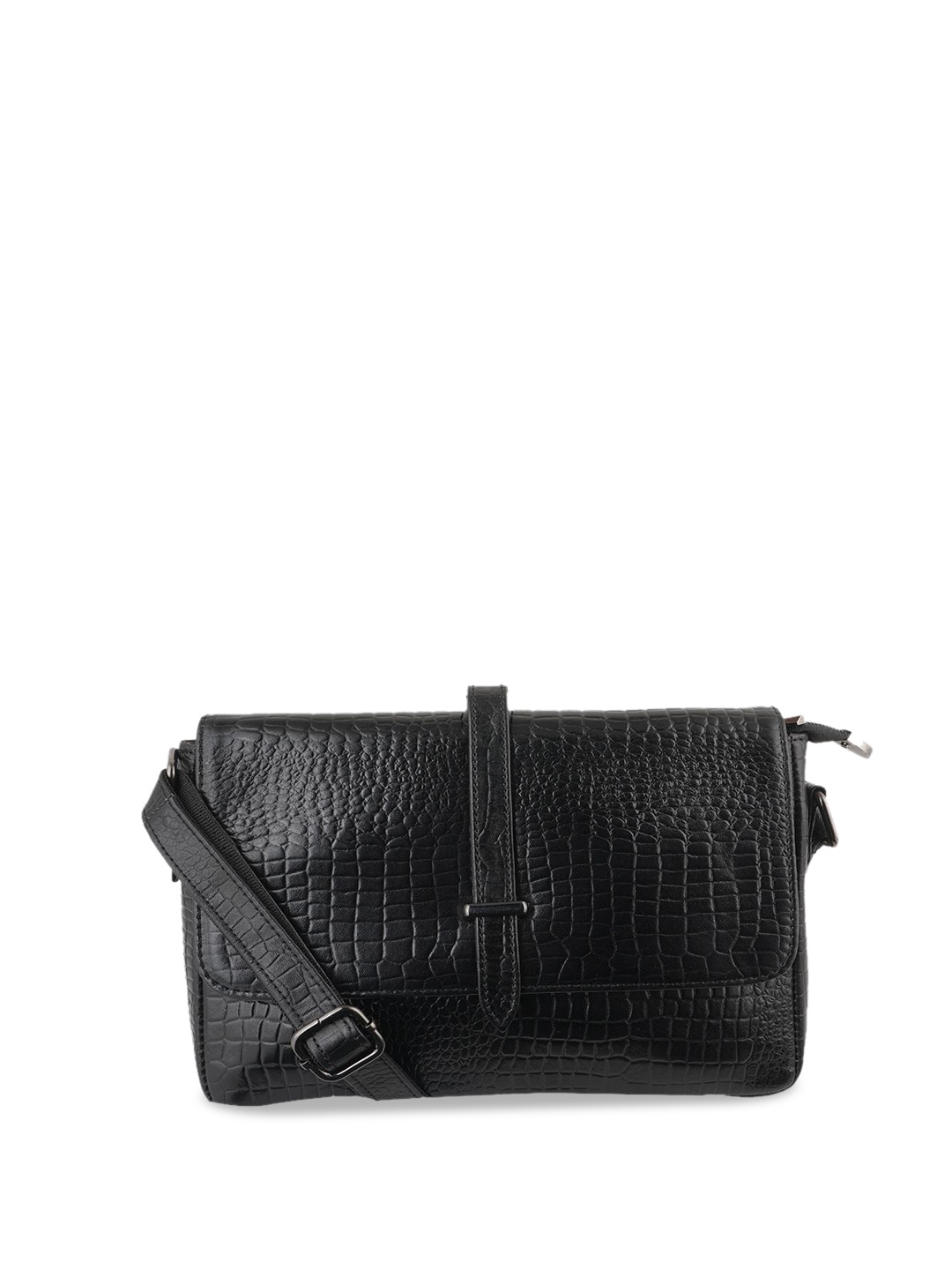 

Style Shoes Leather Structured Sling Bag with Tasselled, Black