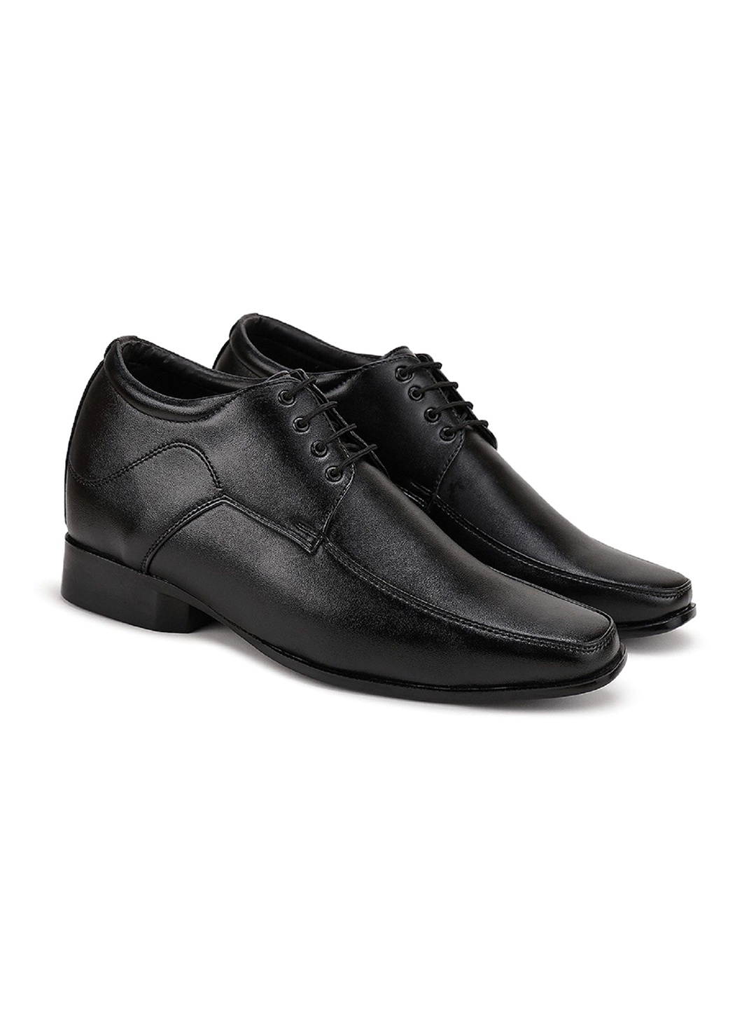 

BERSACHE Men Leather Lace-Ups Derbys, Black