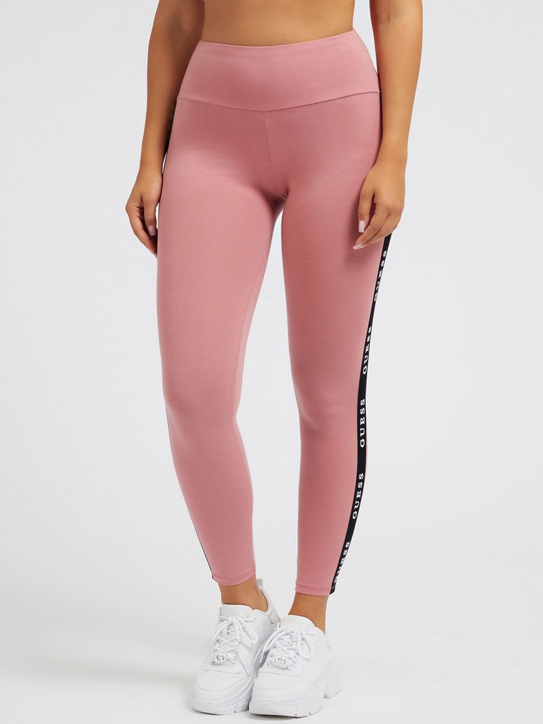 

Guess Women High-Rise Ankle Length Tights, Pink