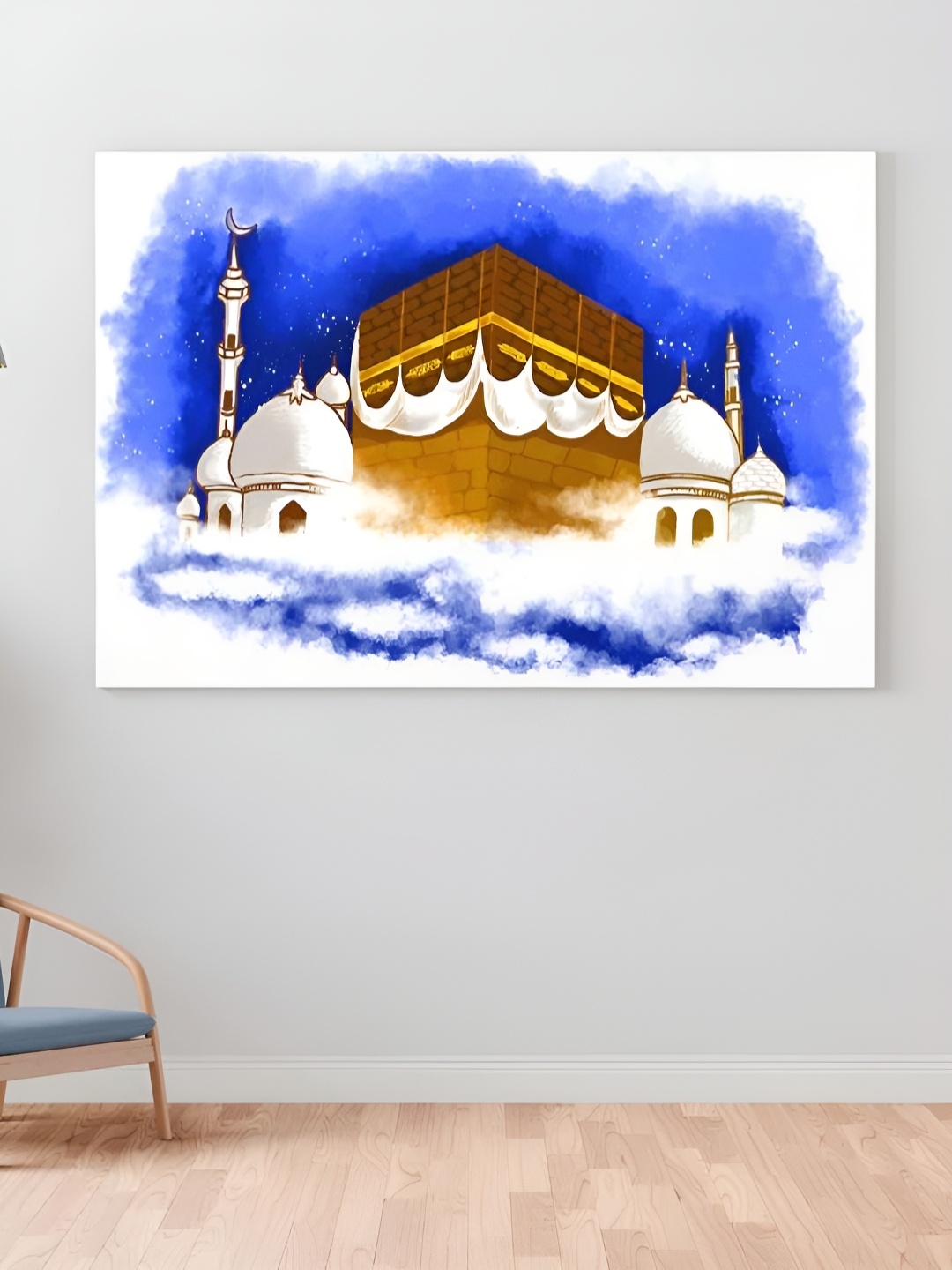 

CLAWCRAFTS Blue & White Religious Canvas Painting Wall Art