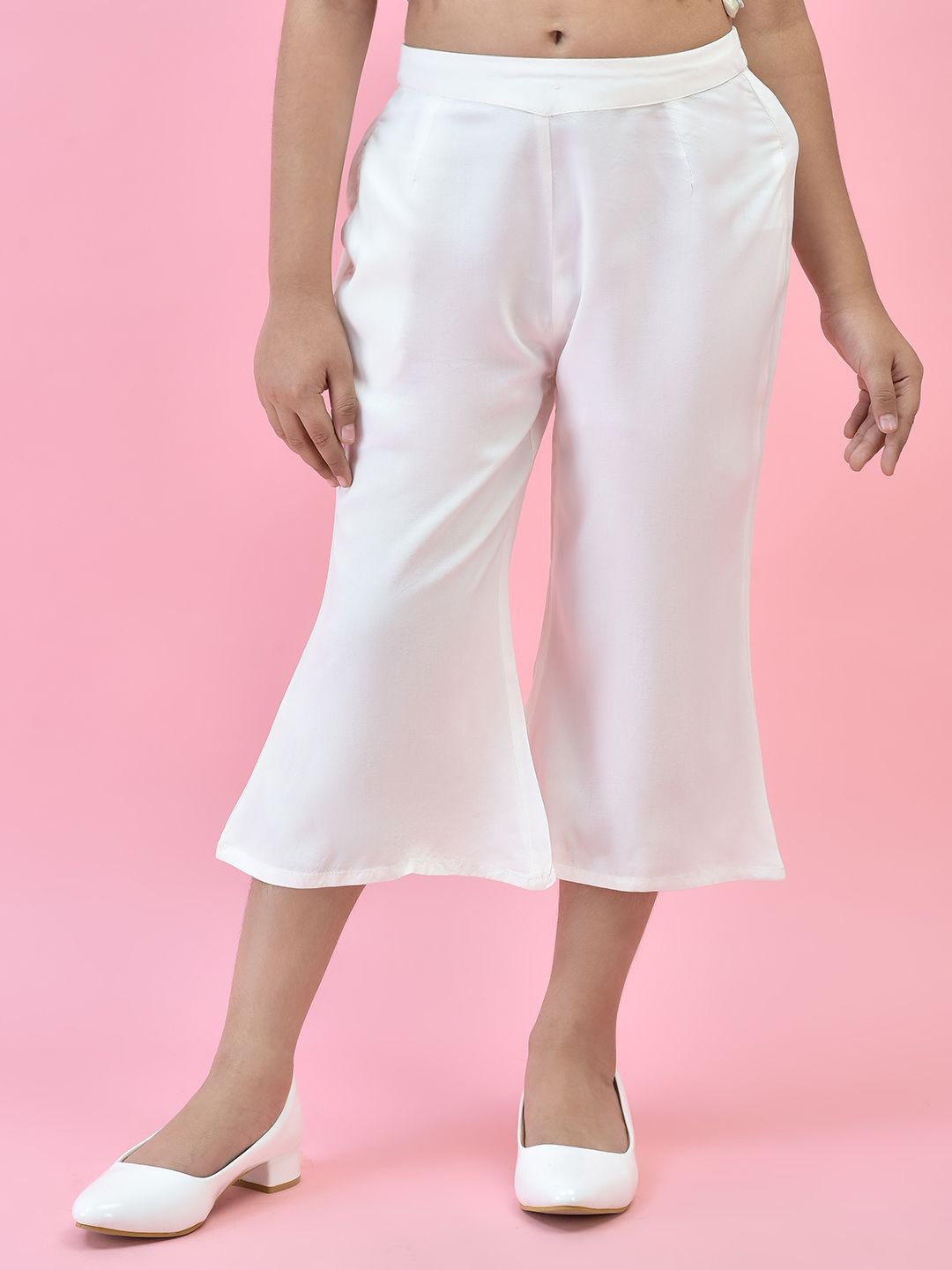 

Juniper Girls Liva Ethnic Flared Palazzos, White