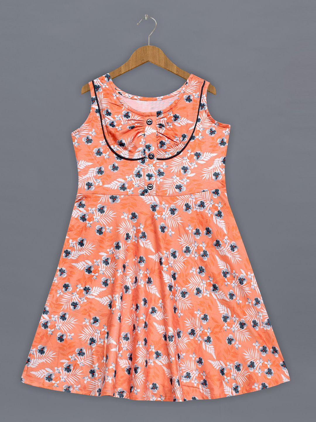 

BAESD Girls Floral Print Fit & Flare Dress, Orange