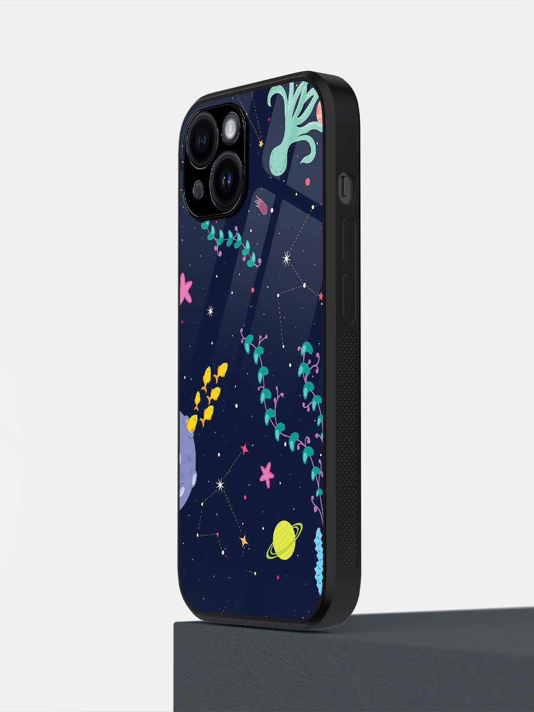 

macmerise Quirky Printed iPhone 14 Back Case Mobile Accessories, Navy blue