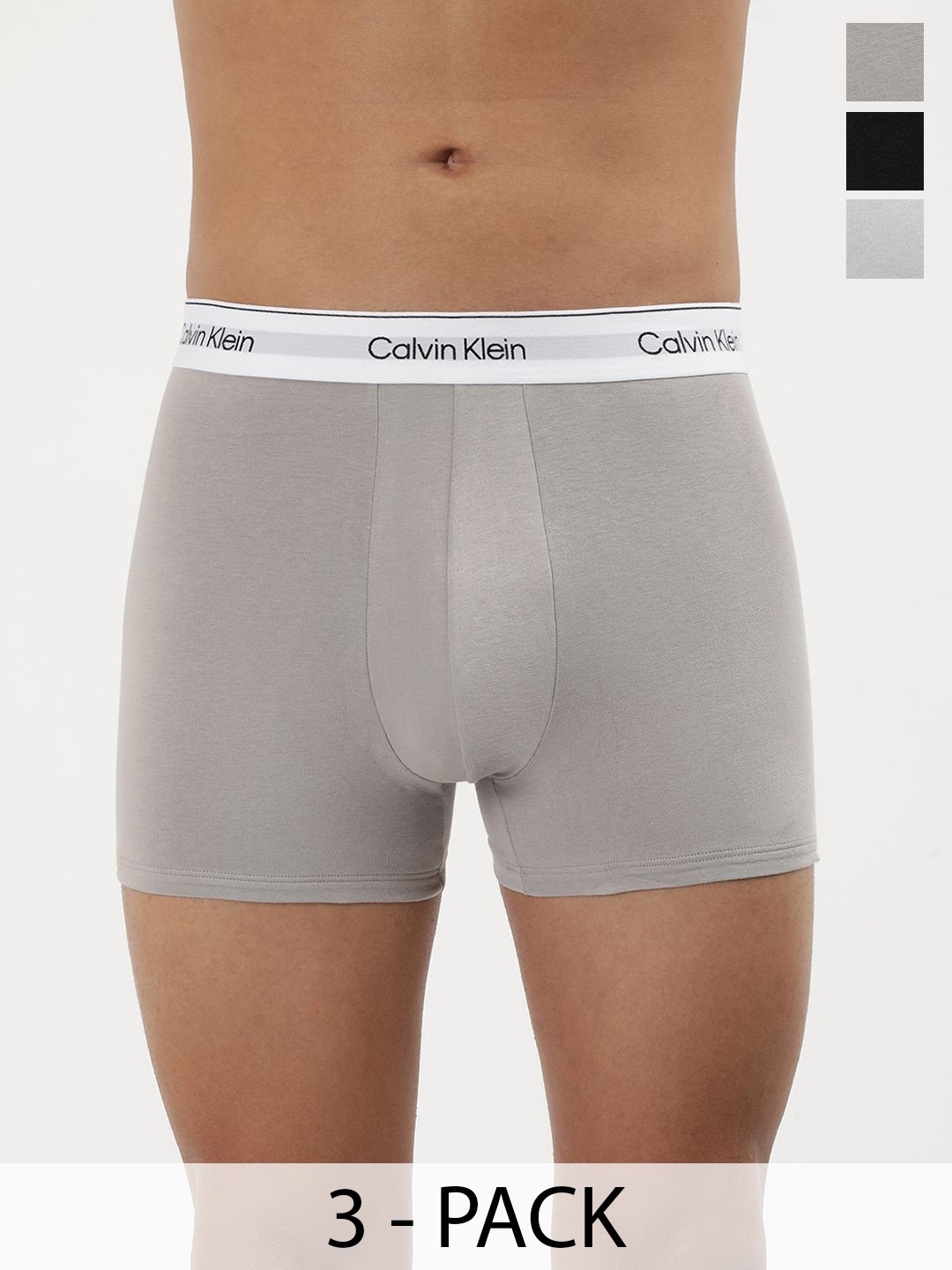 

Calvin Klein Underwear Pack Of 3 Men Mid-Rise Trunks NB3963PSW, Black