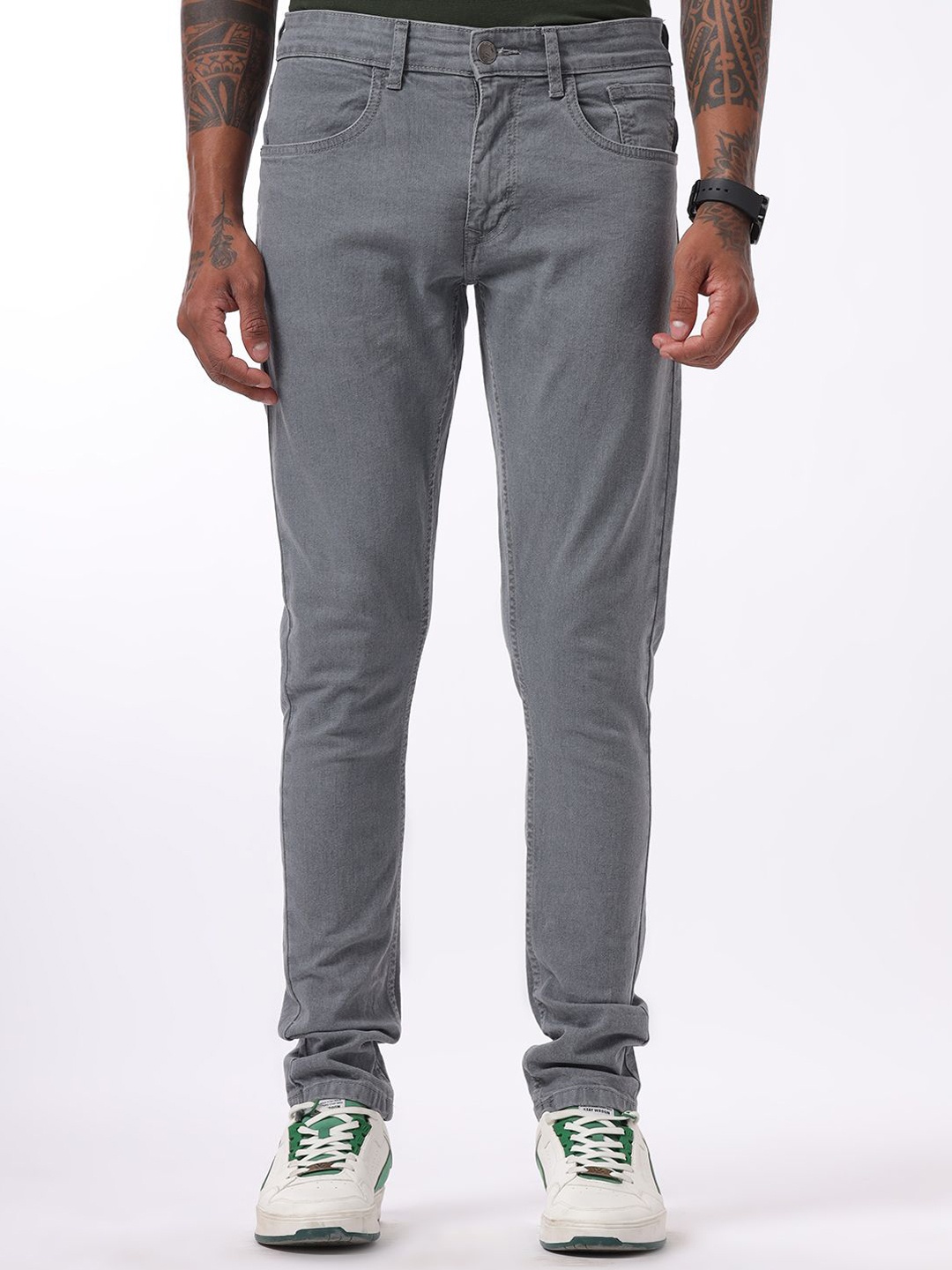 

WROGN Men Comfort Tapered Fit Jeans, Grey