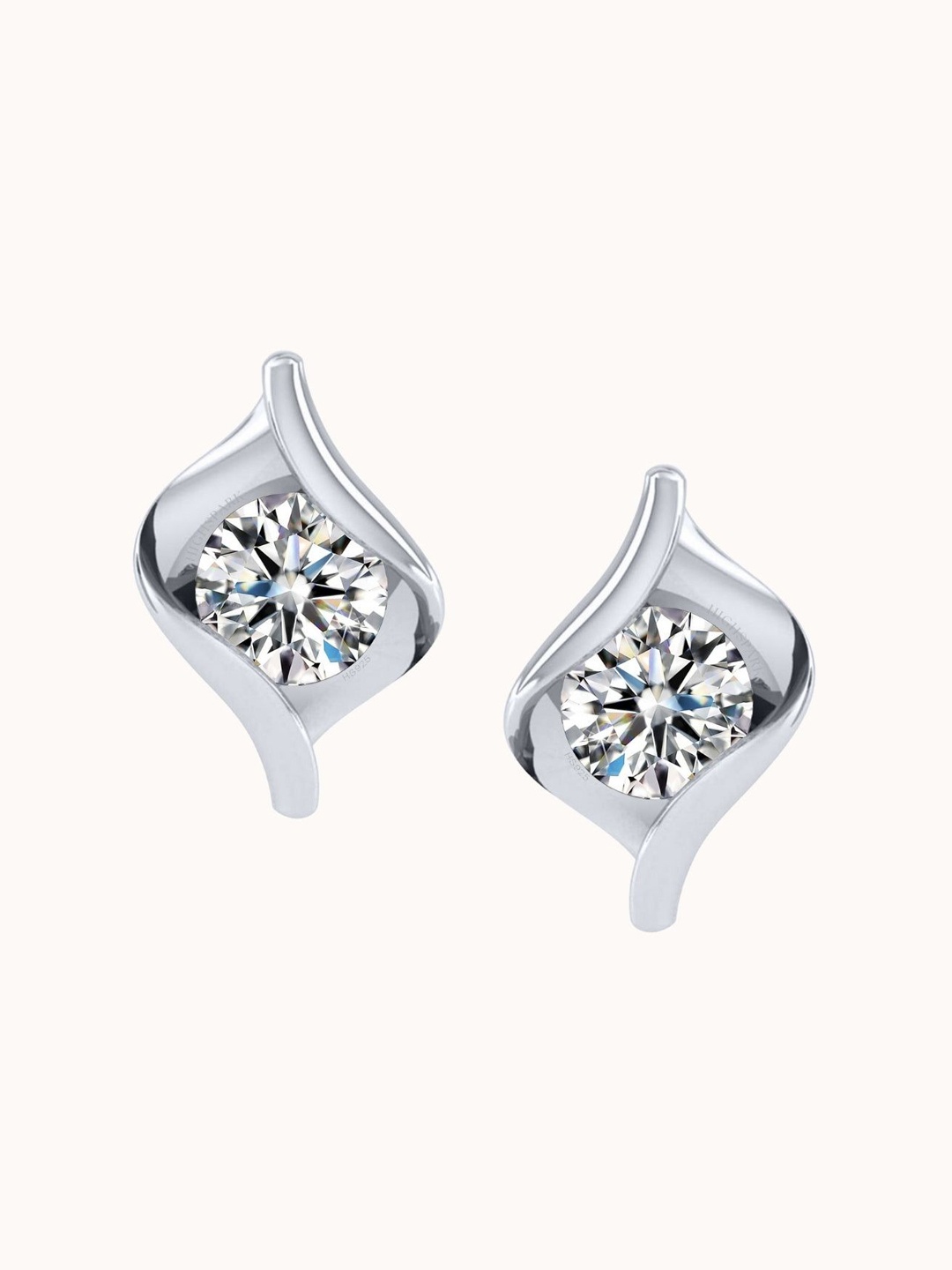 

HighSpark 925 Sterling Silver Cubic Zirconia Contemporary Studs