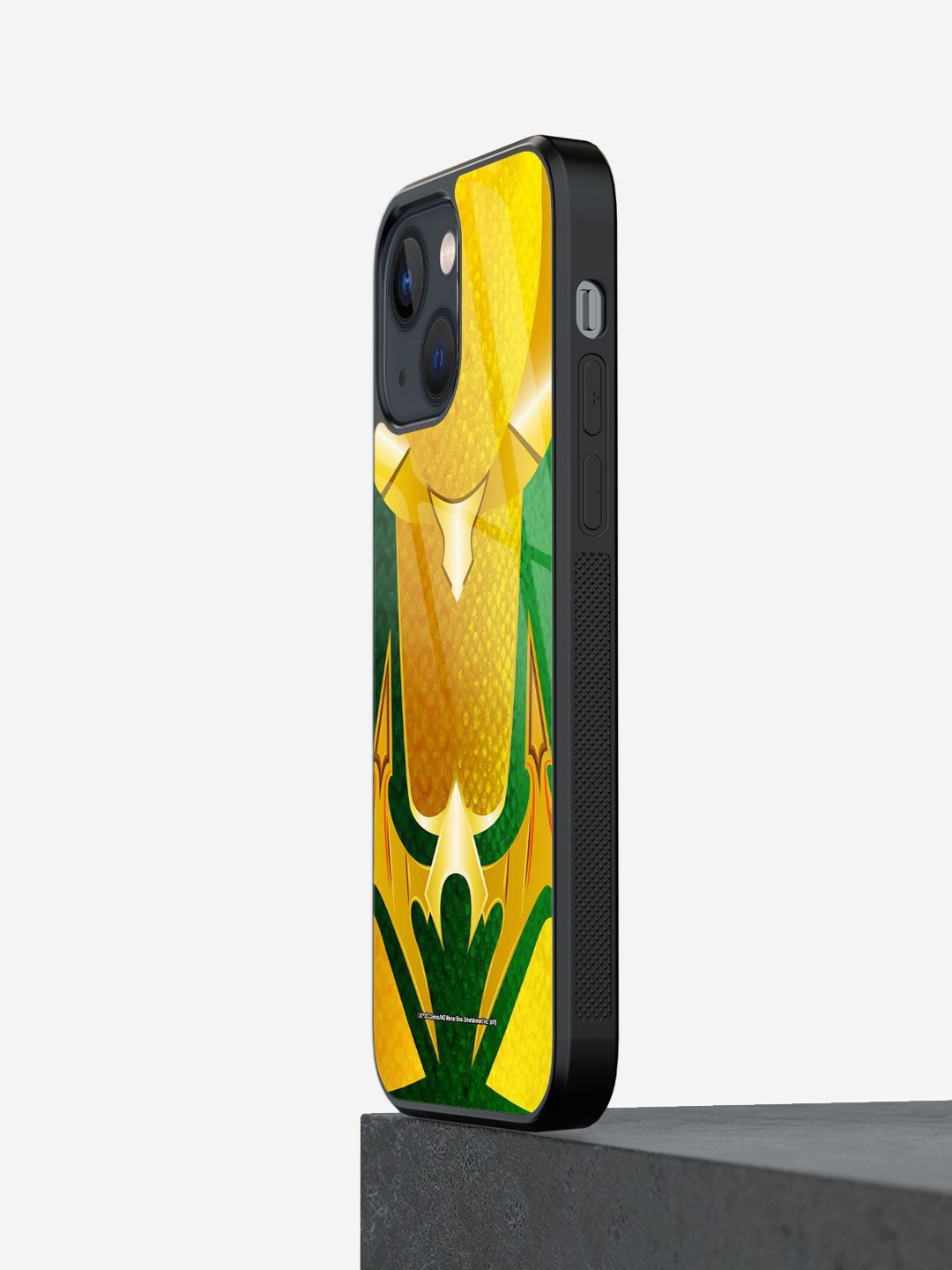 

macmerise Superhero Printed iPhone 13 Mini Back Case Mobile Accessories, Gold