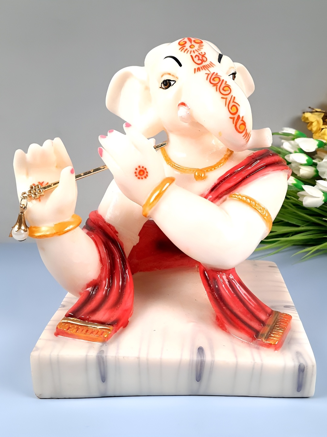 

apka mart White & Red Religious Idol Showpiece