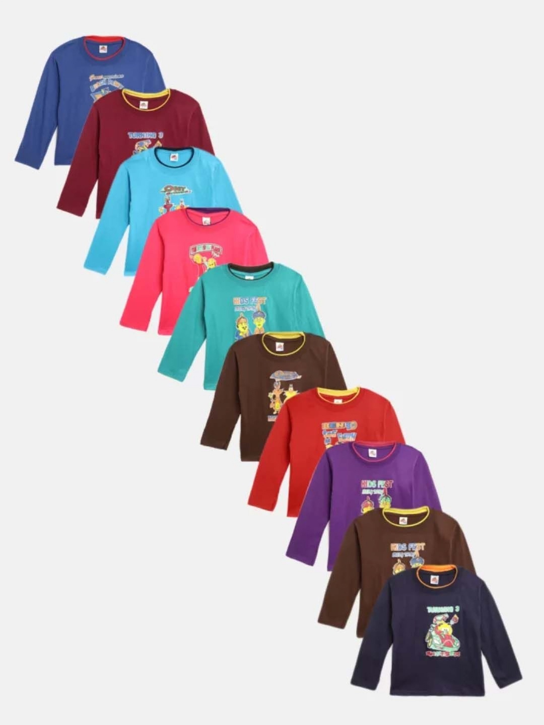 

BAESD Kids Typography 10 Printed Applique T-shirt, Multi