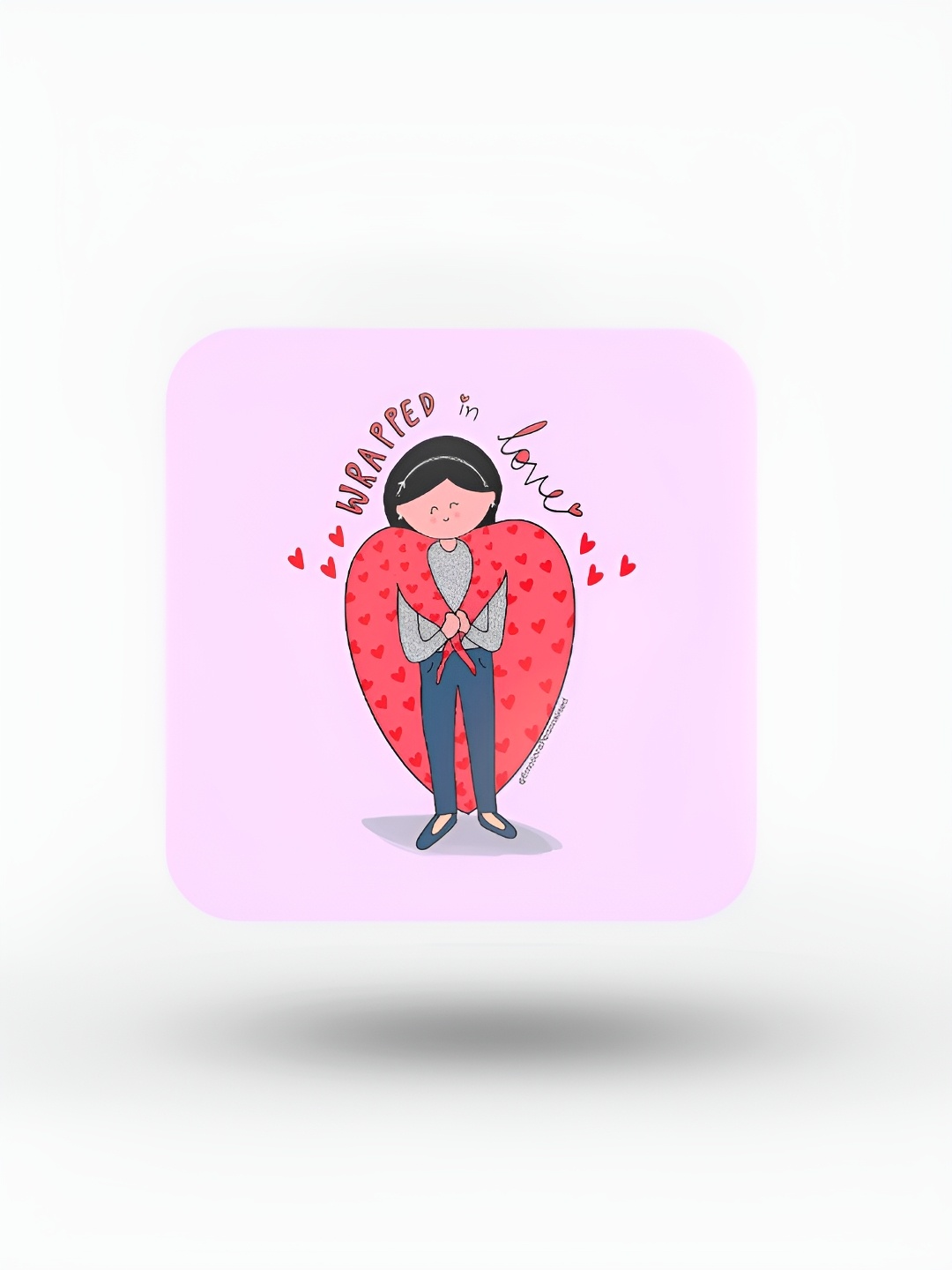

macmerise Purple & Red Printed Wooden Square Coasters