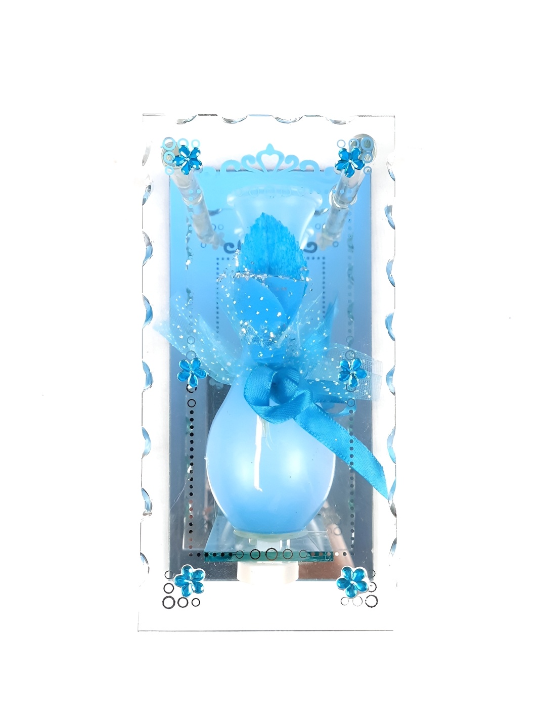

apka mart Blue & Transparent Glass Figurine Showpiece