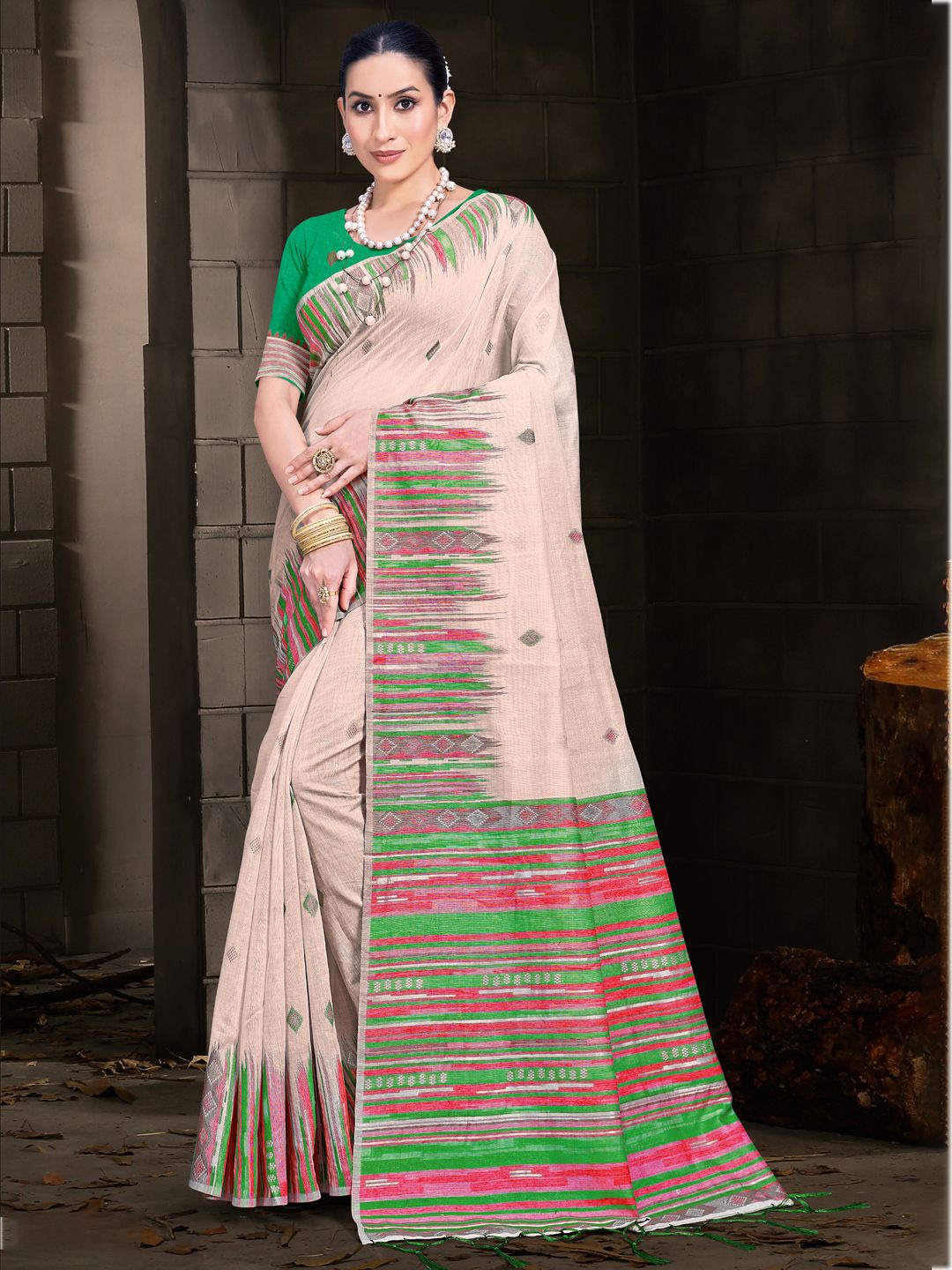 

Exclusiva Saree With Blouse Piece, Cream