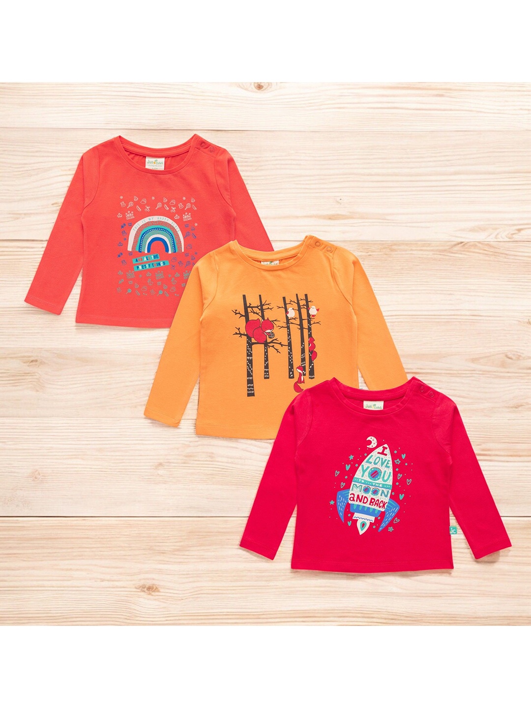 

BAESD Girls Graphic Printed Round Neck Cotton T-Shirt, Red