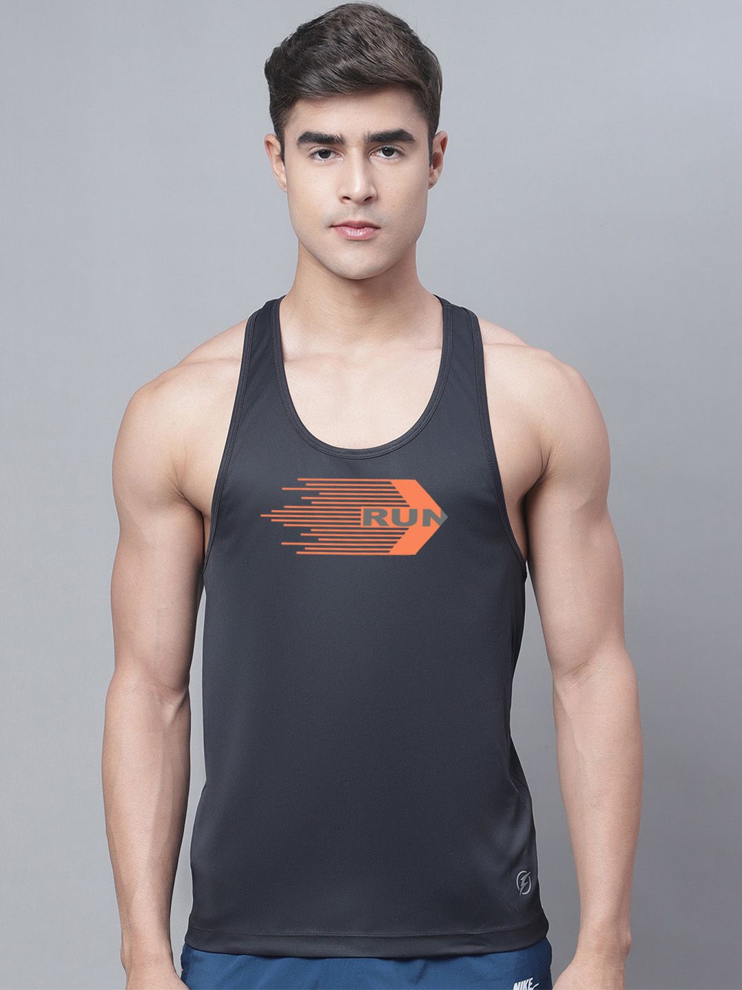 

Friskers Printed Sleeveless Gym Vests 260724MA643-1884-01, Black