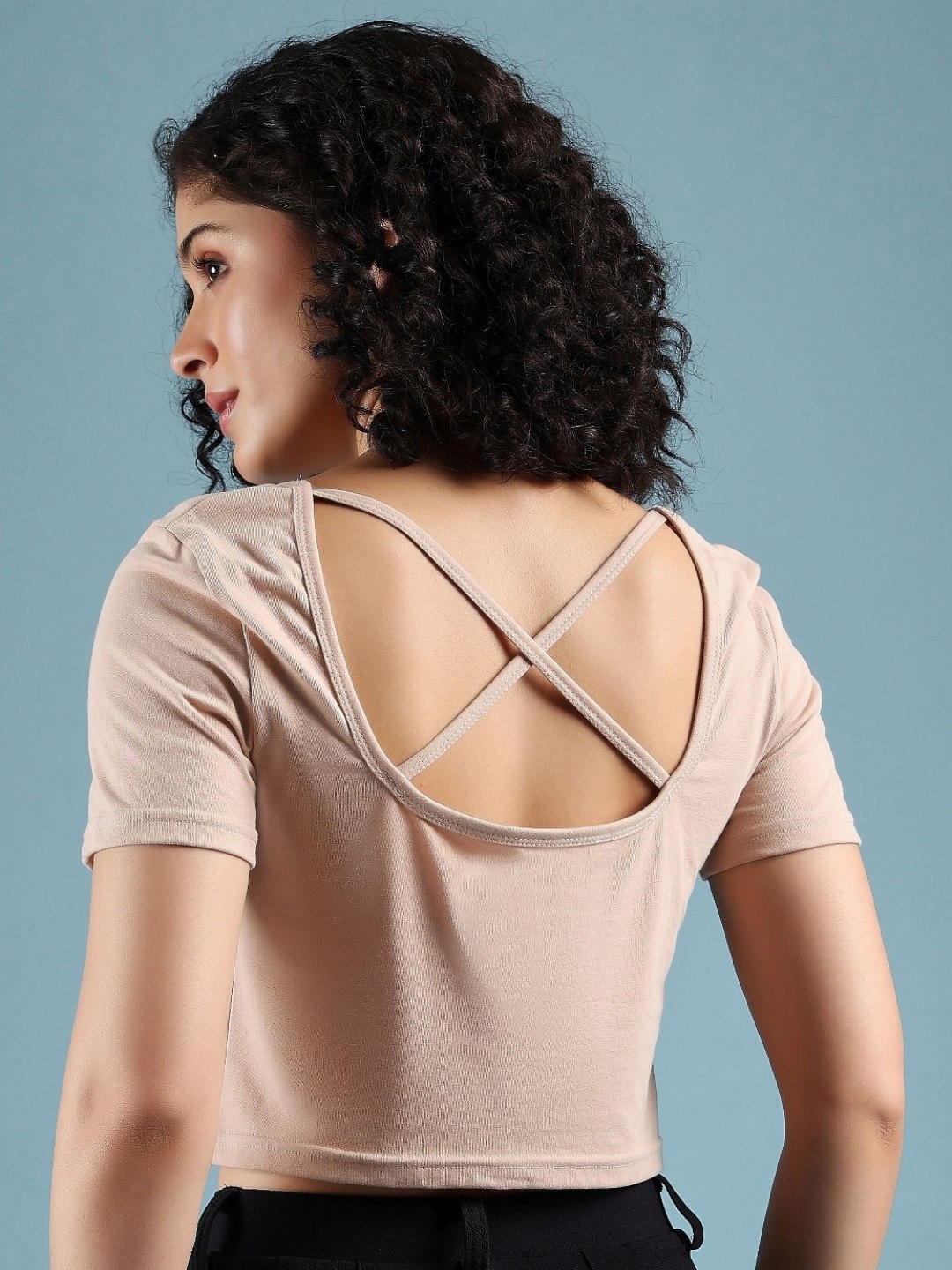 

DressBerry Women Solid Scoop Neck Cotton T-Shirt, Beige