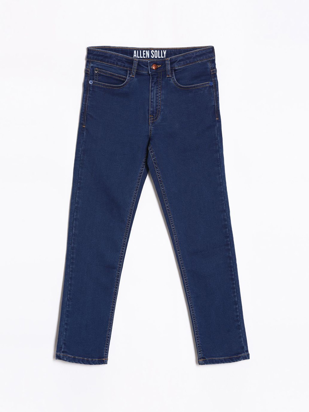 

Allen Solly Junior Boys Cotton Mid-Rise Slim Fit Jeans, Navy blue