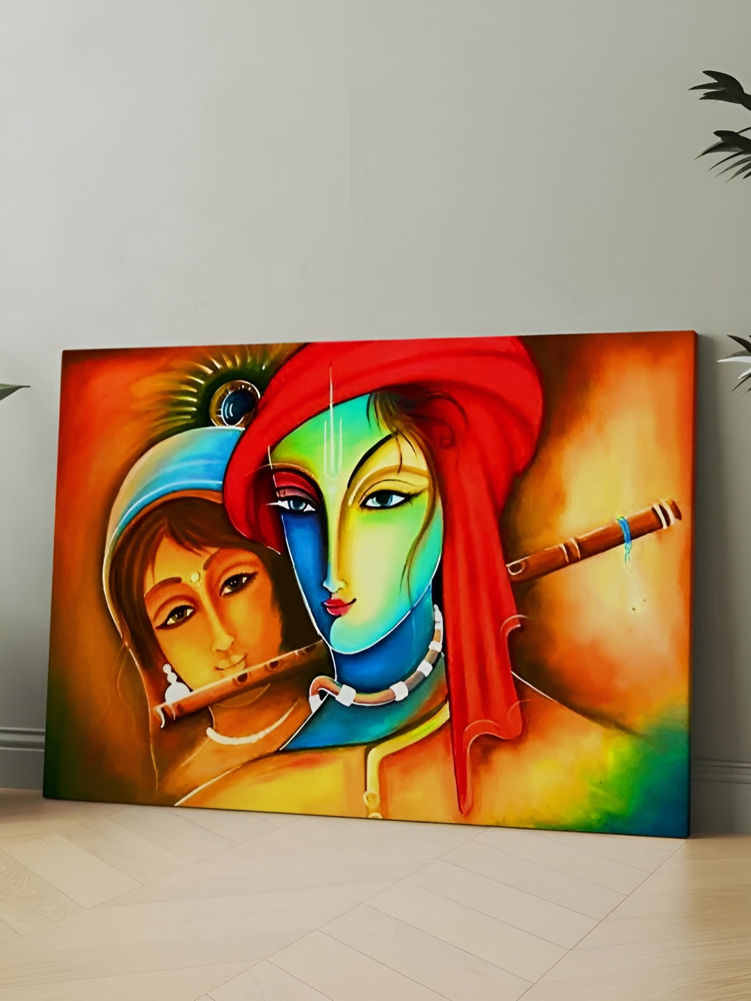 

CLAWCRAFTS Orange Wooden Wall Paintings