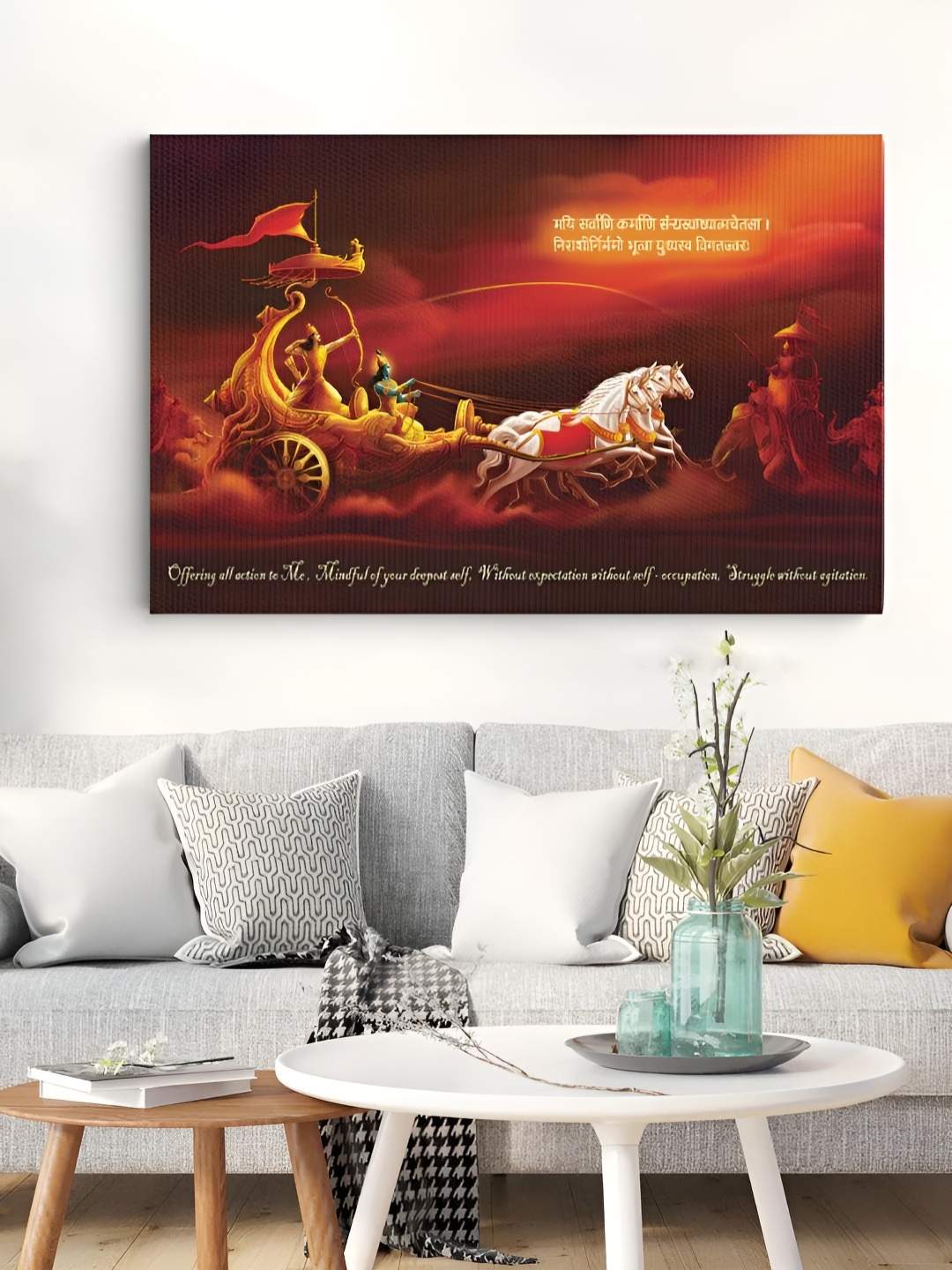 

CLAWCRAFTS Red & Gold-Toned Religious Wooden Wall Art