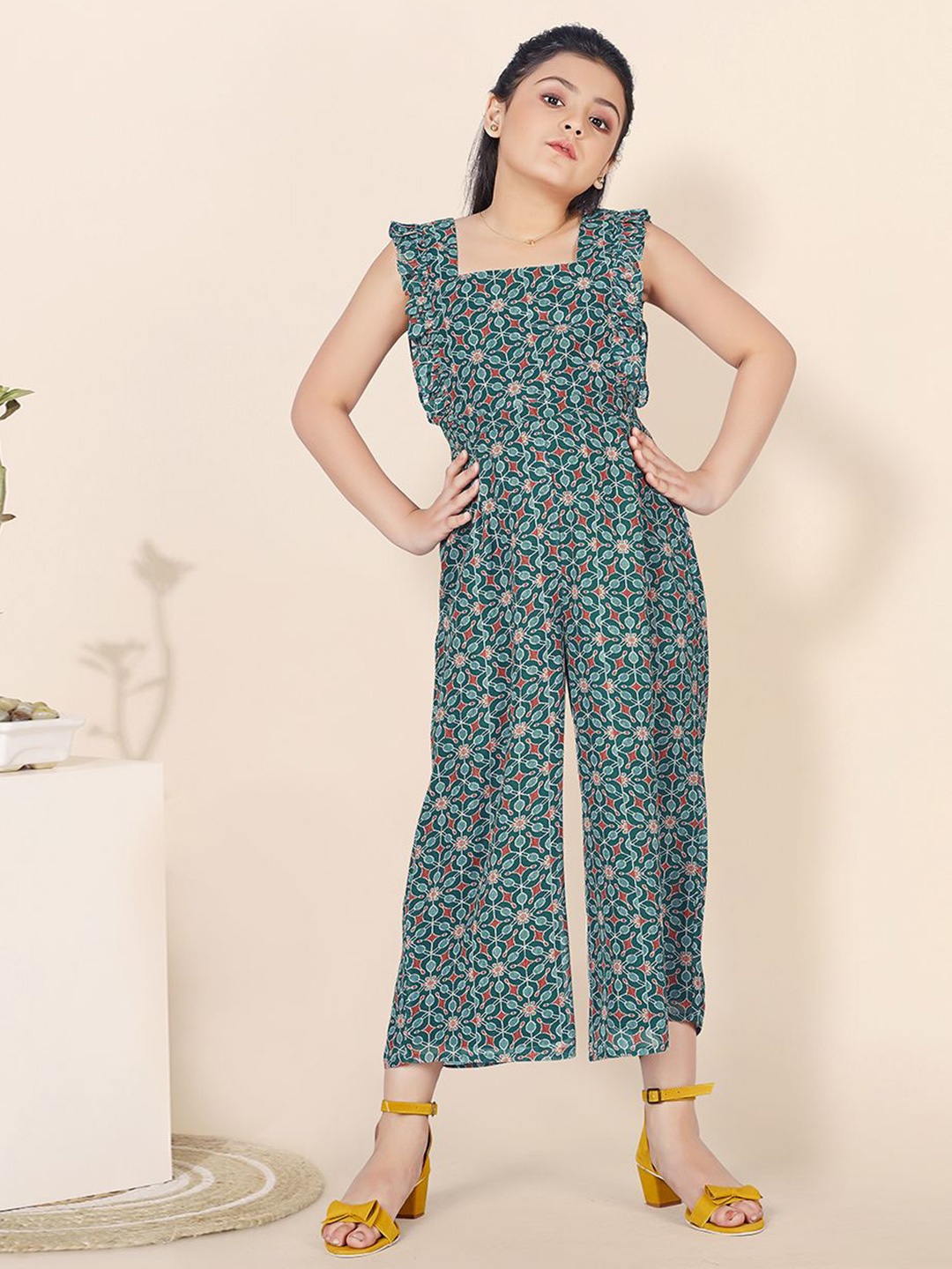 

BAESD Girls Printed Cut-Out Jumpsuit, Green