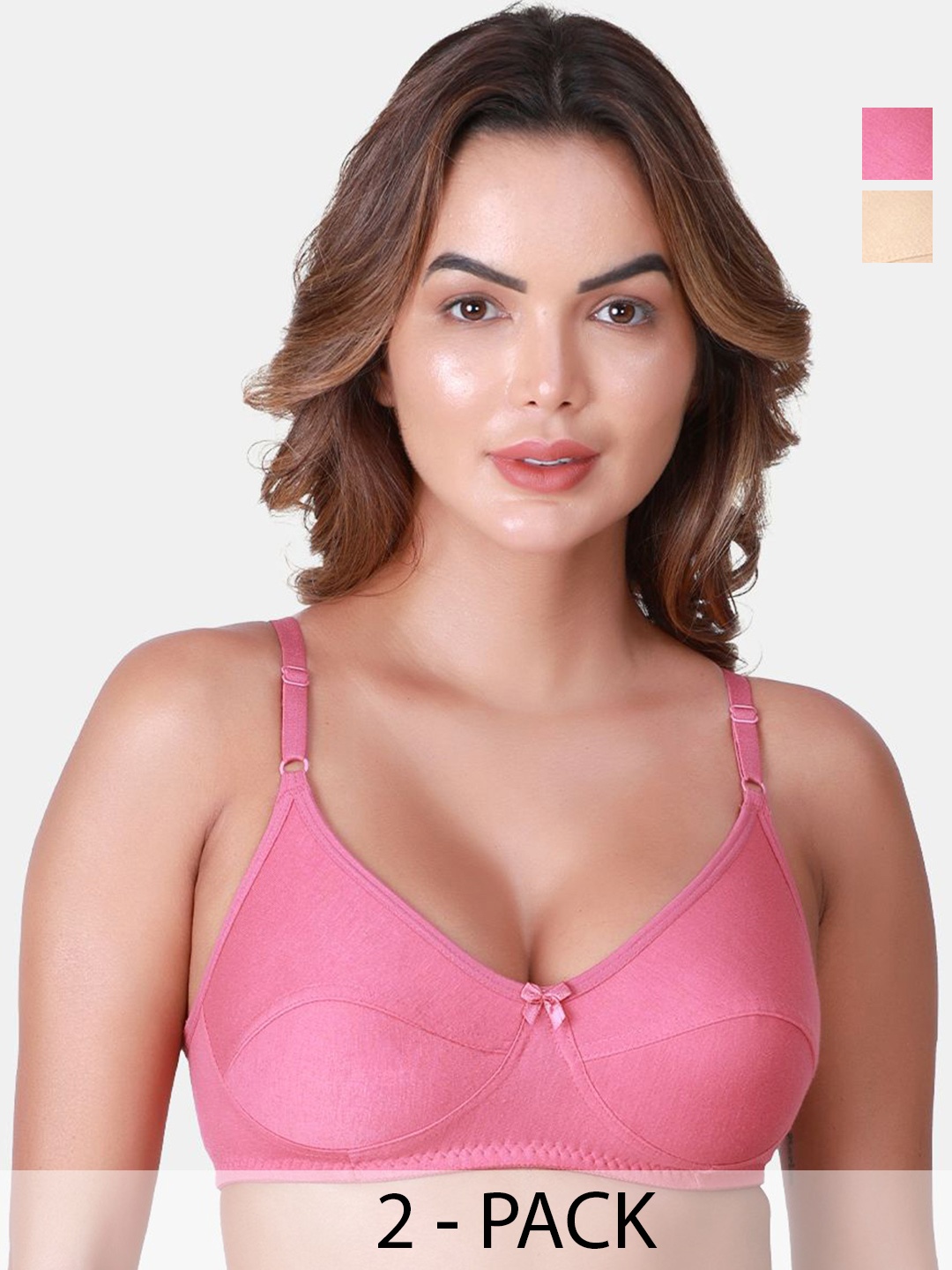 

SKDREAMS Pack Of 2 Women Full Coverage Bra, Beige