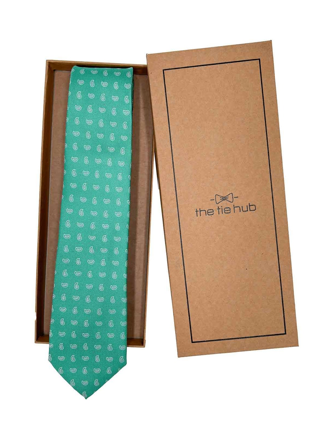 

The Tie Hub Men Woven Design Broad Tie, Green